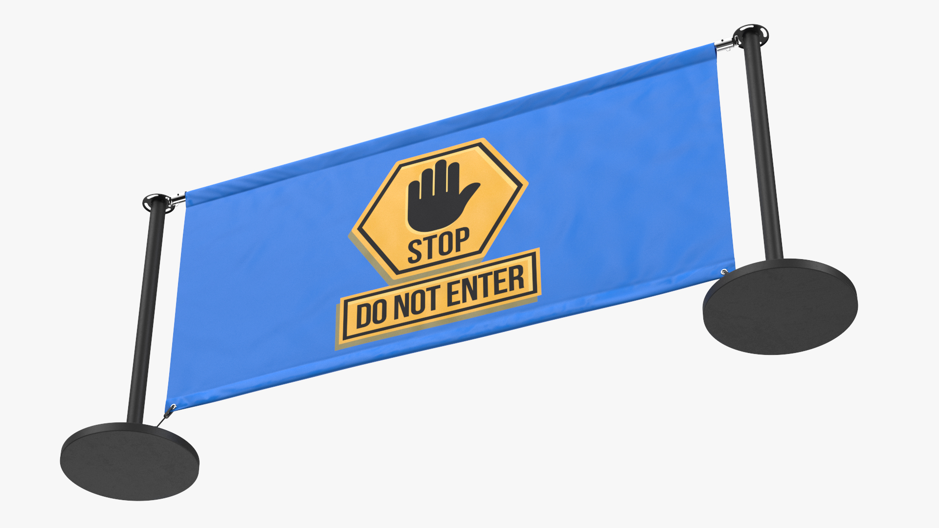 Barrier Banner Stand with Warning Sign, view 7