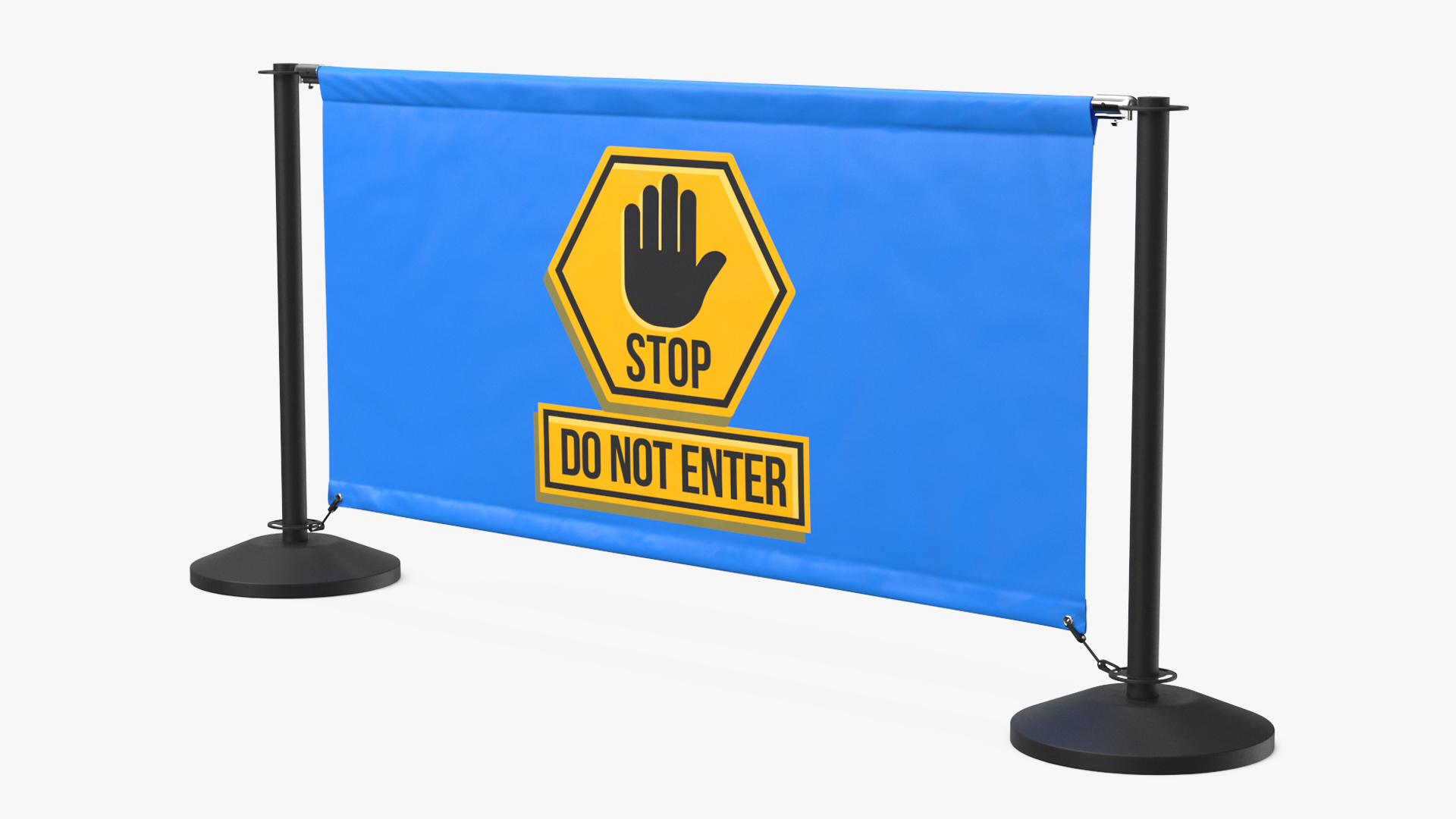 Barrier Banner Stand with Warning Sign, view 3