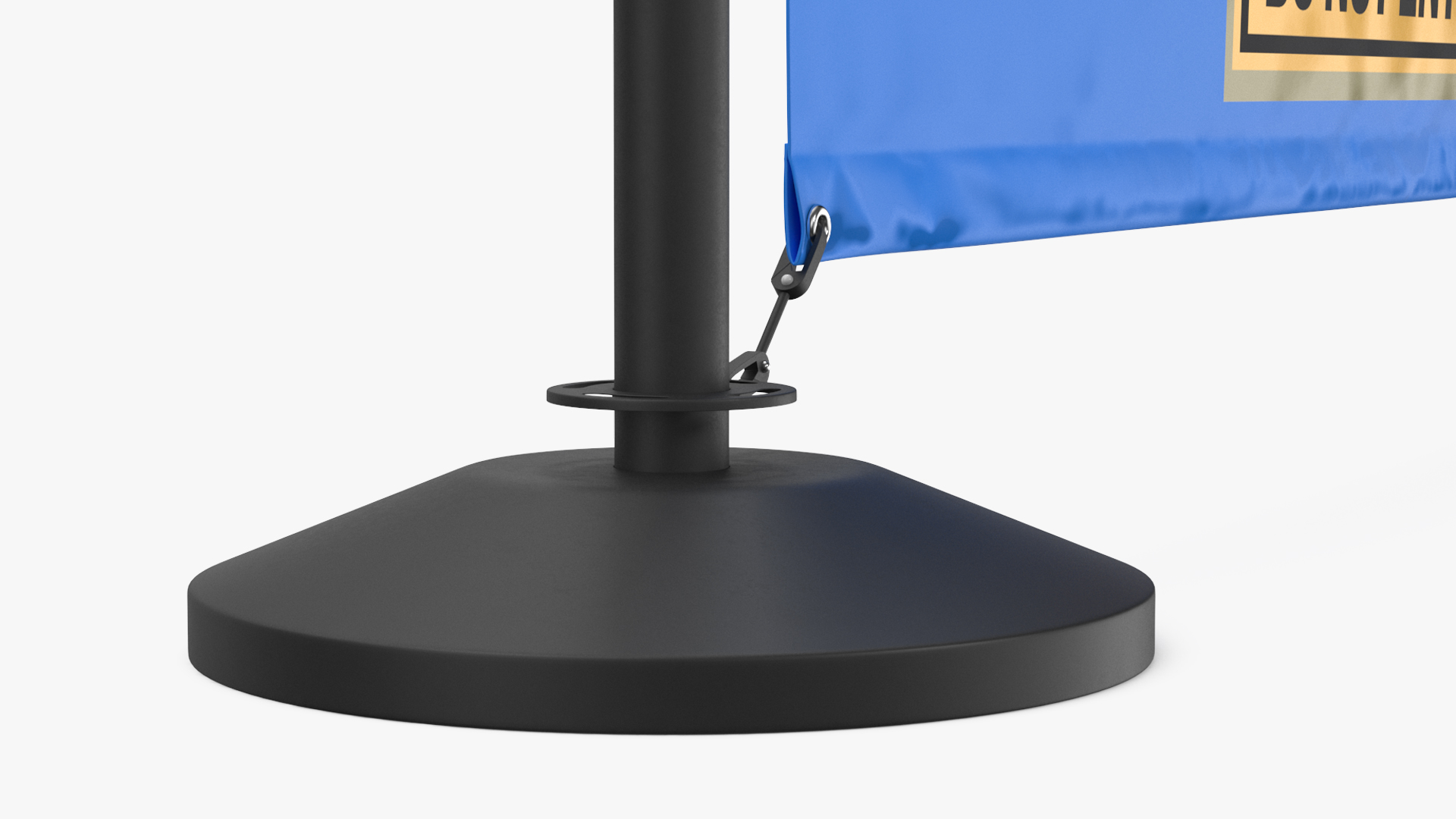 Barrier Banner Stand with Warning Sign, view 8