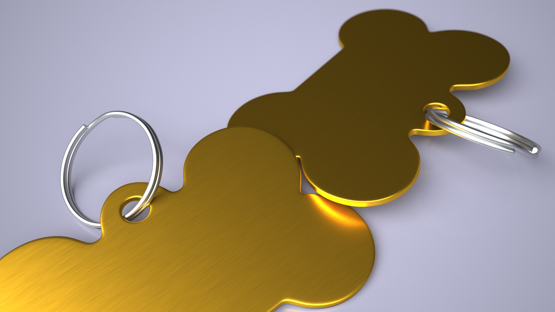 3D Dog Collar Tag Gilded