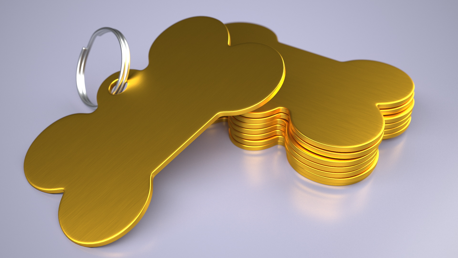 3D Dog Collar Tag Gilded