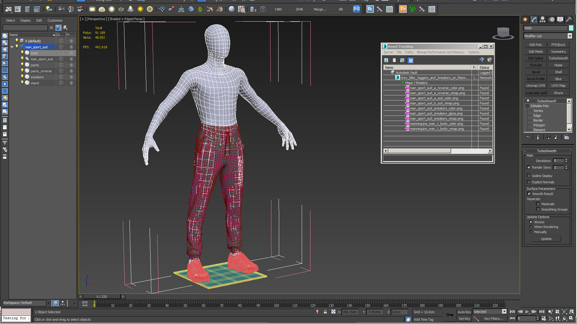 3D Grey Nike Joggers and Sneakers on Mannequin model