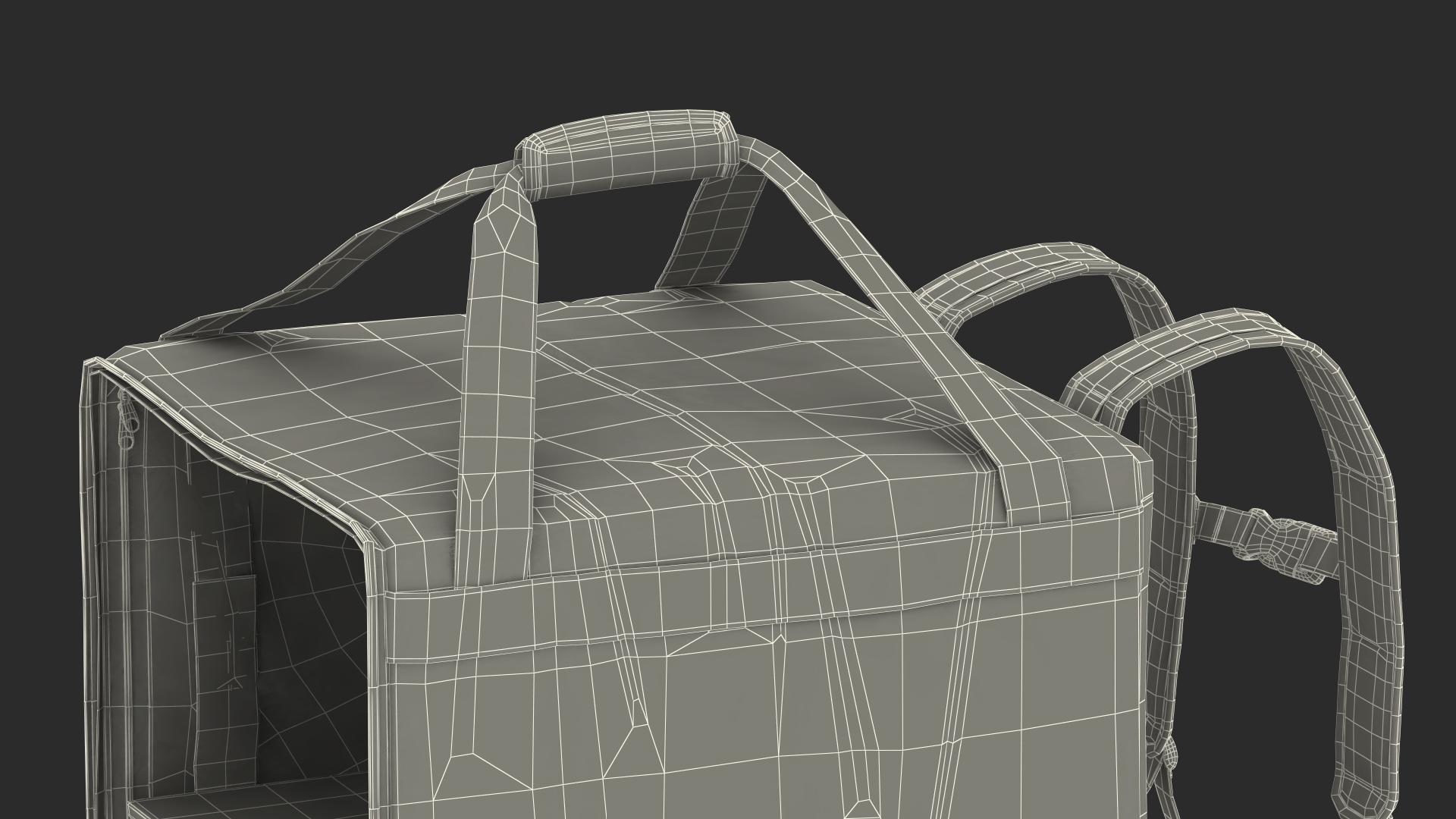 Food Delivery Bag Open Orange Blue 3D model