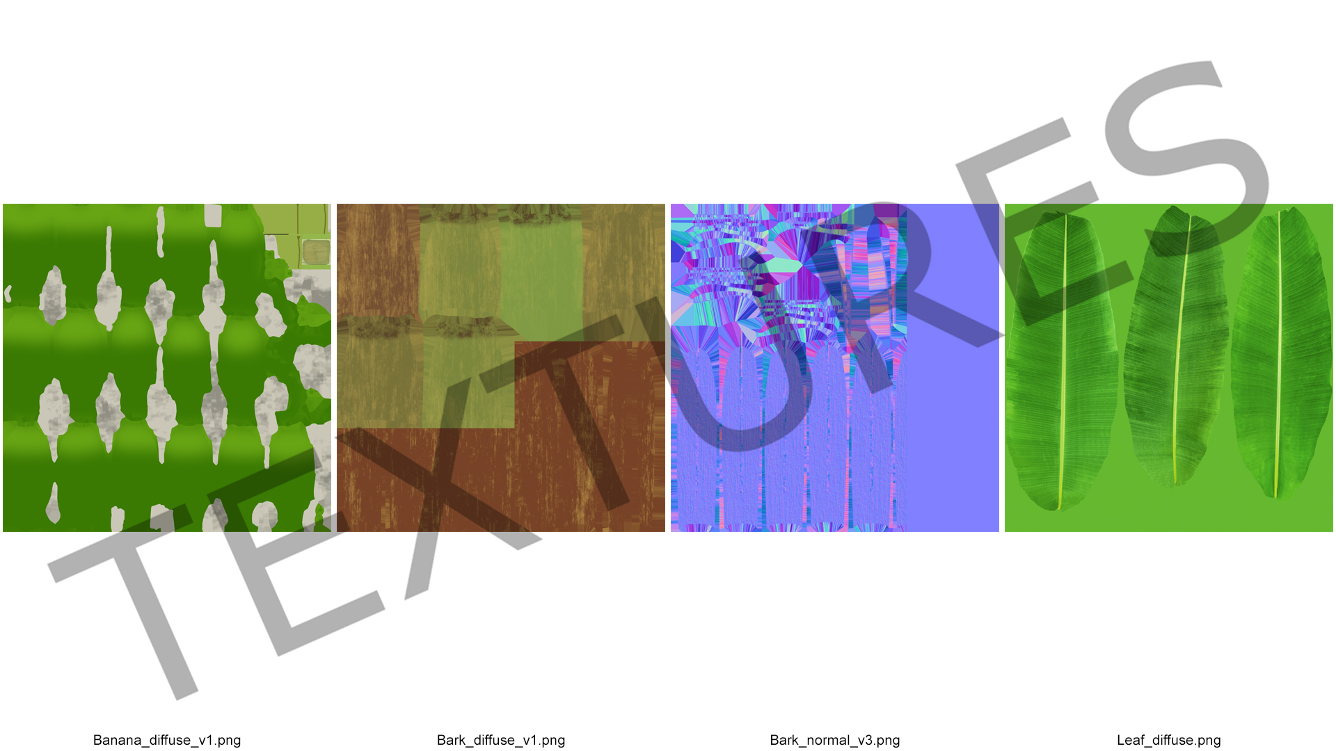 Banana Tree with Green Banana Cluster 3D