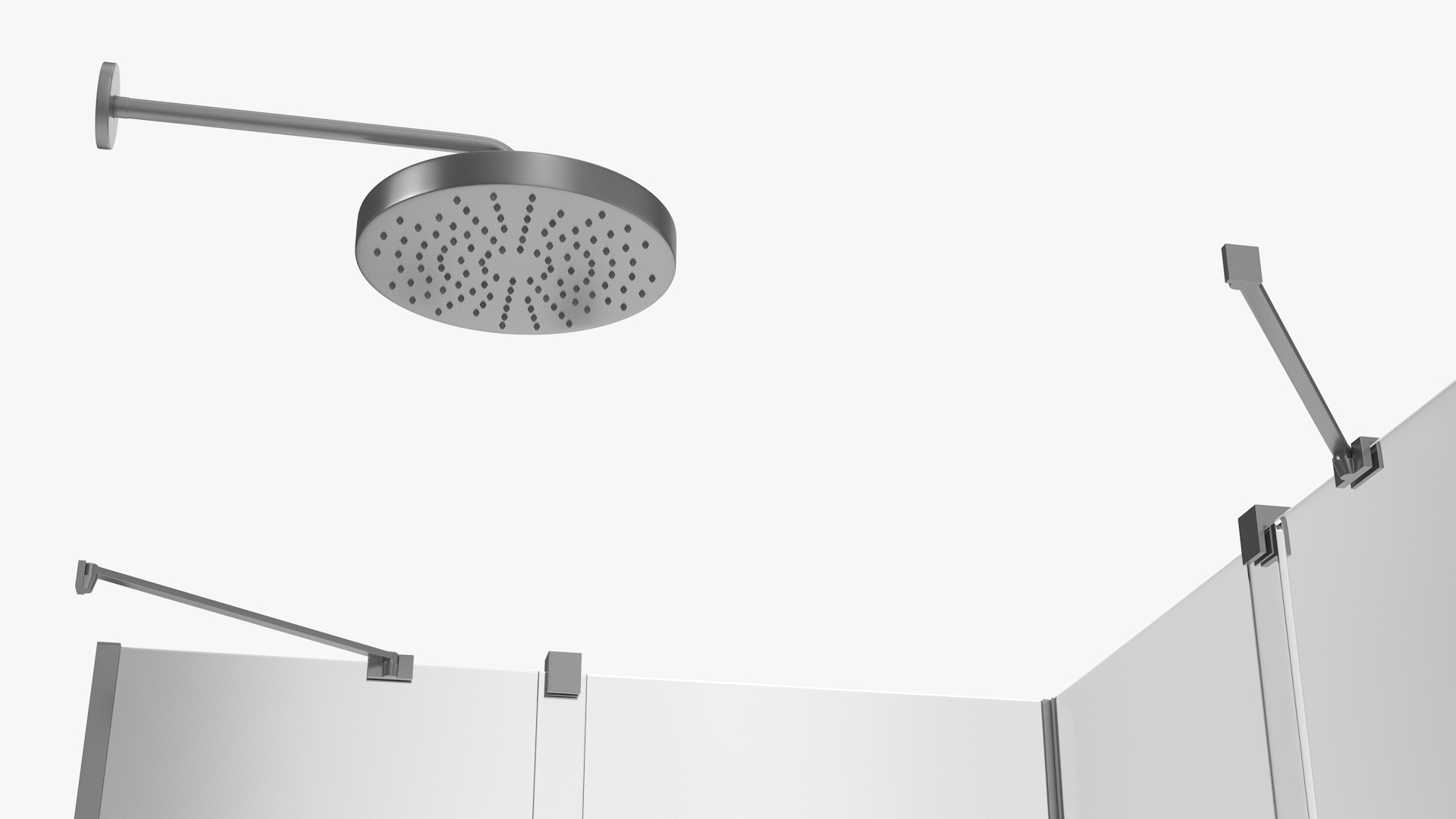 3D Glass Shower Enclosure Sliding Doors Silver model