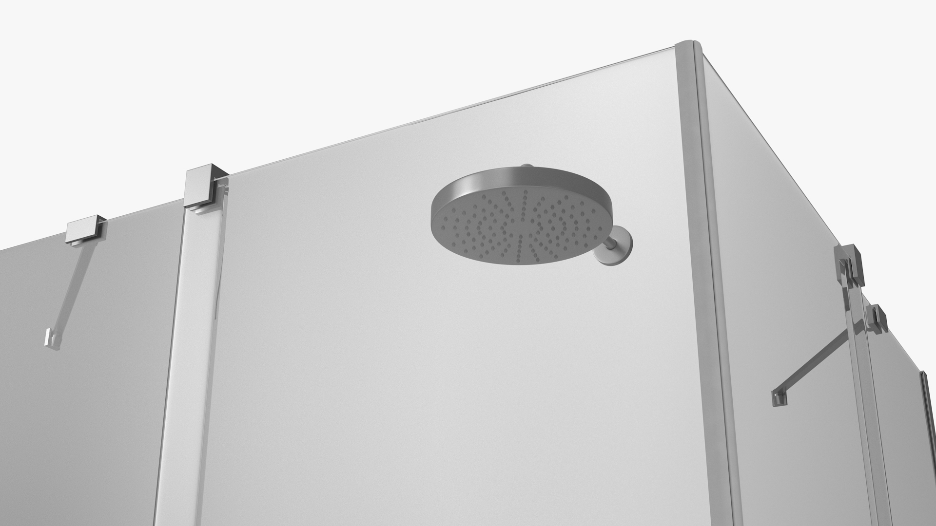 3D Glass Shower Enclosure Sliding Doors Silver model