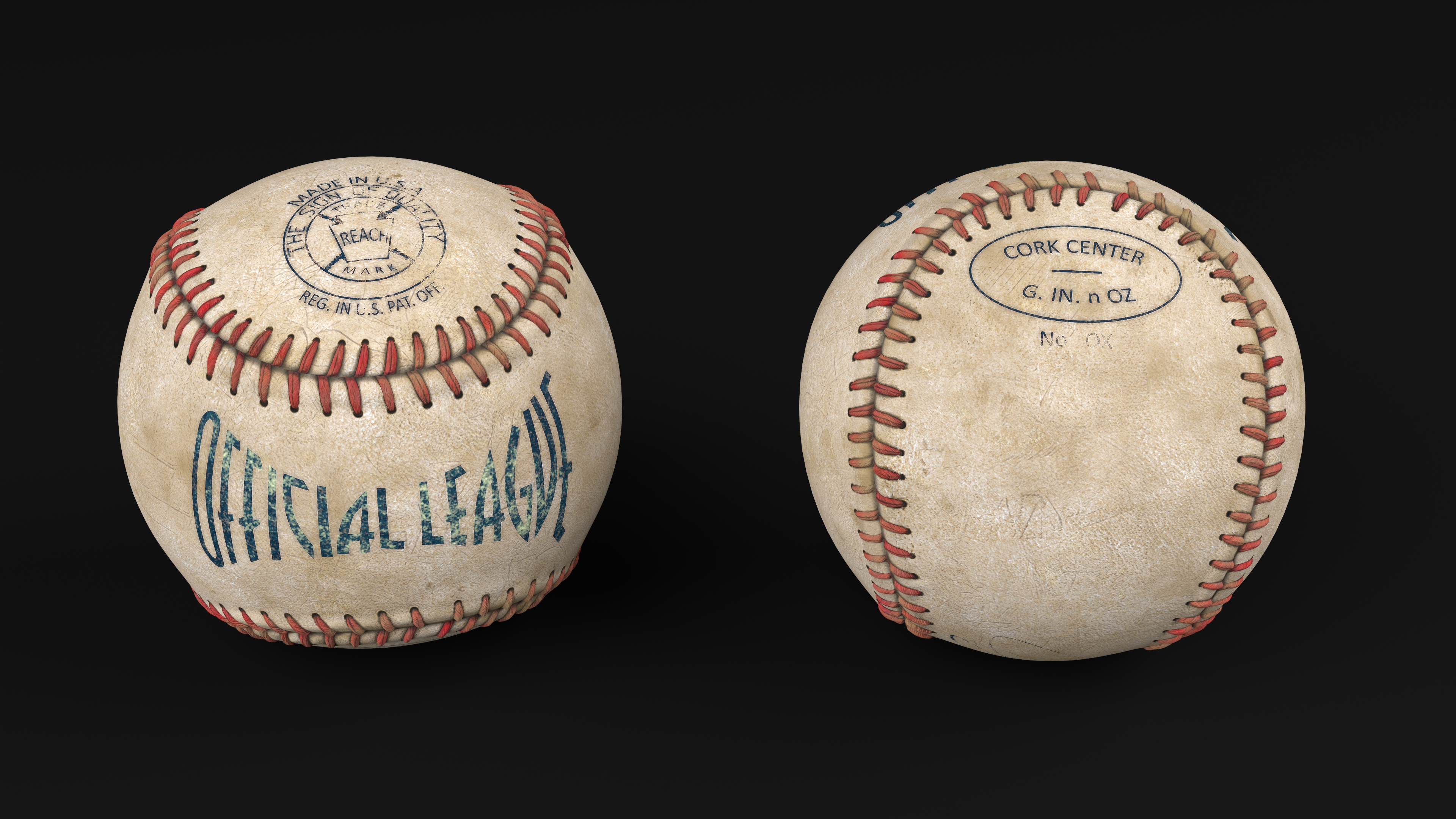 Official League Baseball Ball 1920 3D model