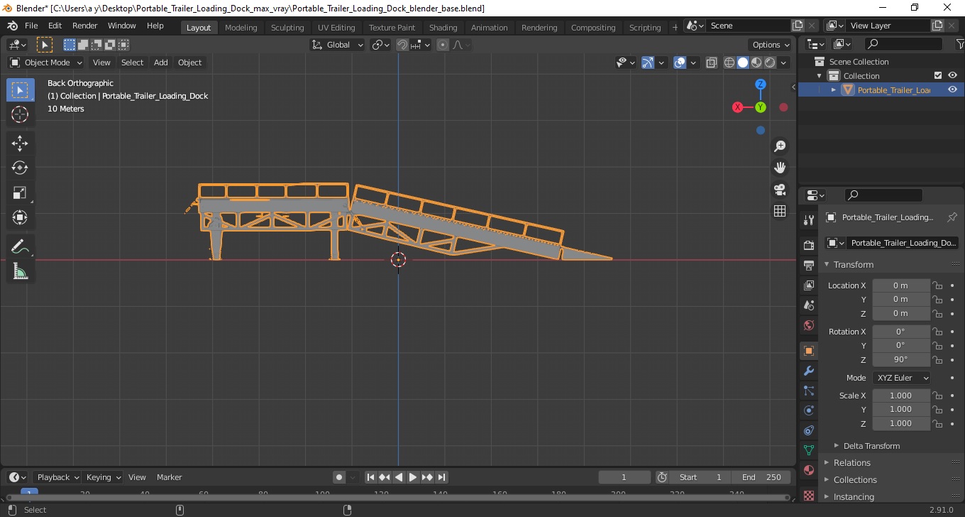 Portable Trailer Loading Dock 3D model