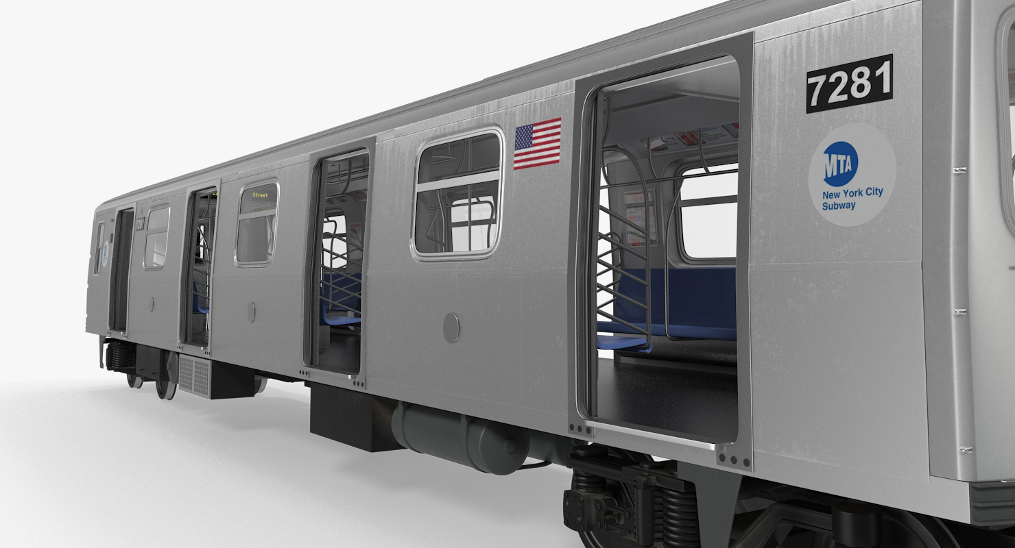 3D New York City Subway Car R160 Rigged