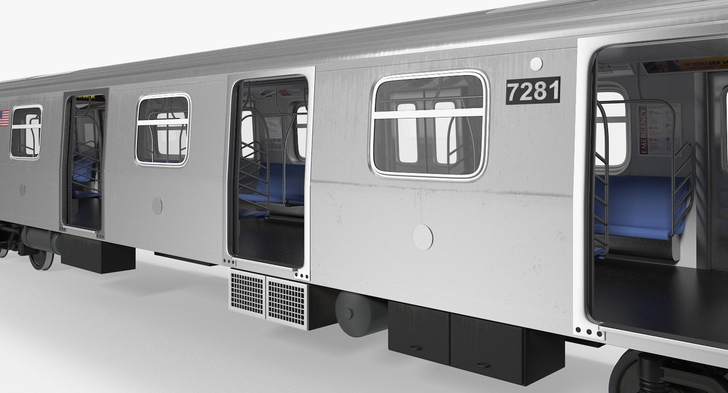 3D New York City Subway Car R160 Rigged