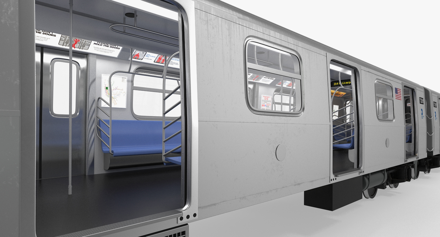 3D New York City Subway Car R160 Rigged