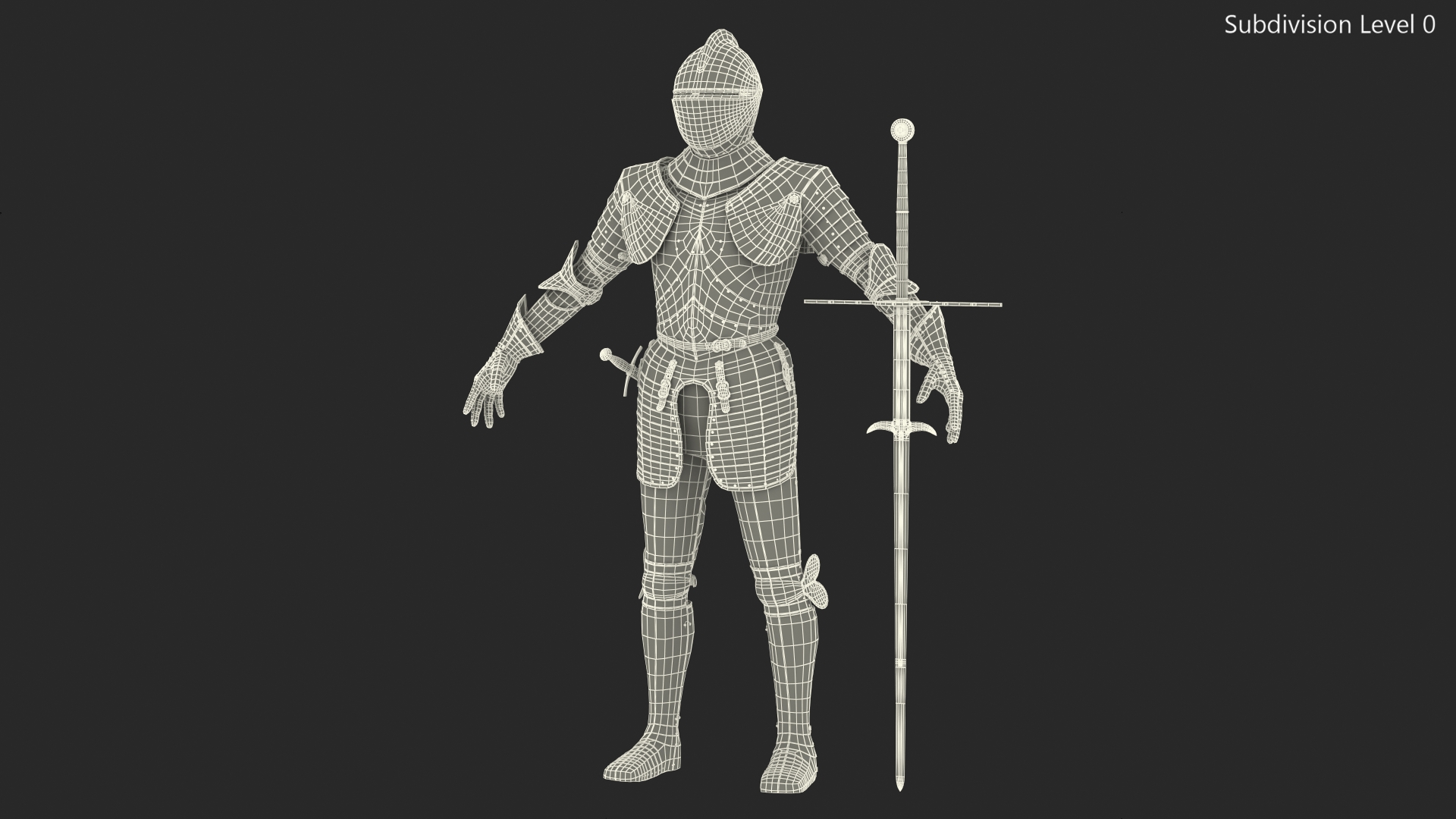 Medieval Knight Black Gold Full Armor Rigged 3D model