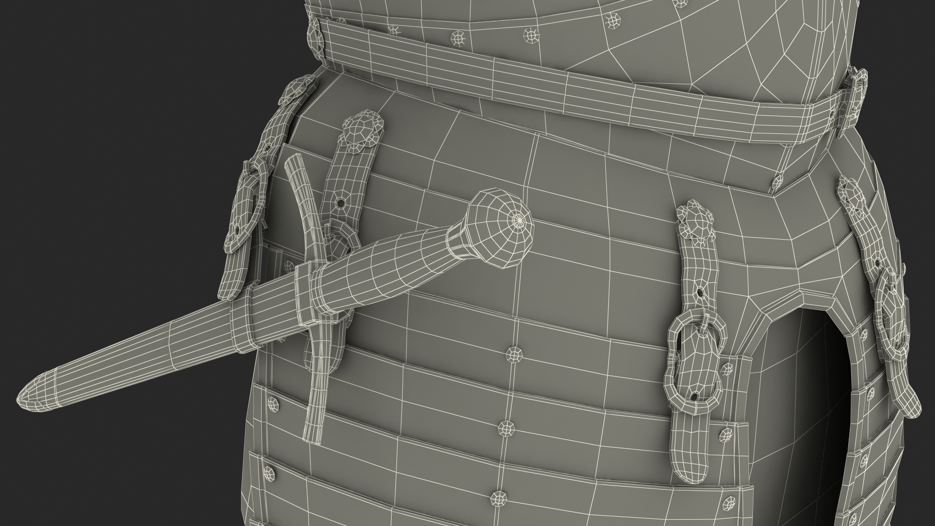 Medieval Knight Black Gold Full Armor Rigged 3D model