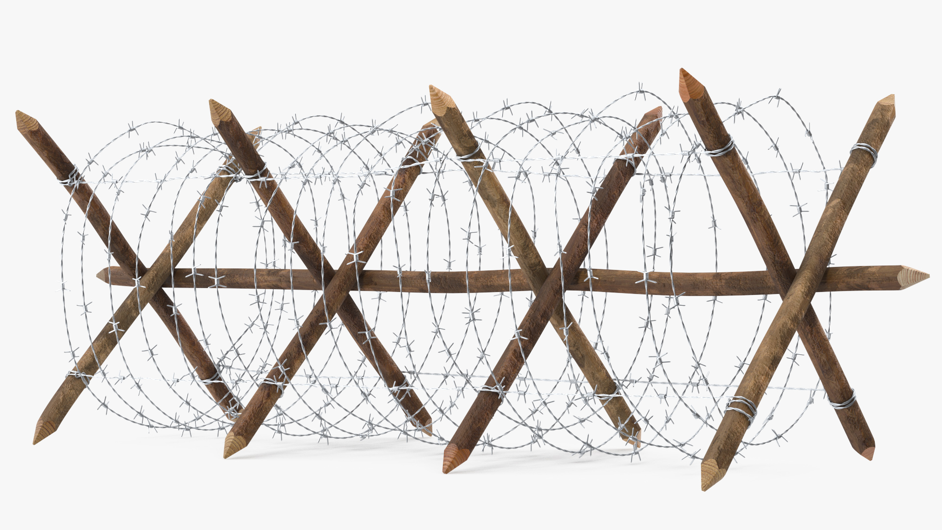 3D Cheval de Frise Barbed Wire Fence model