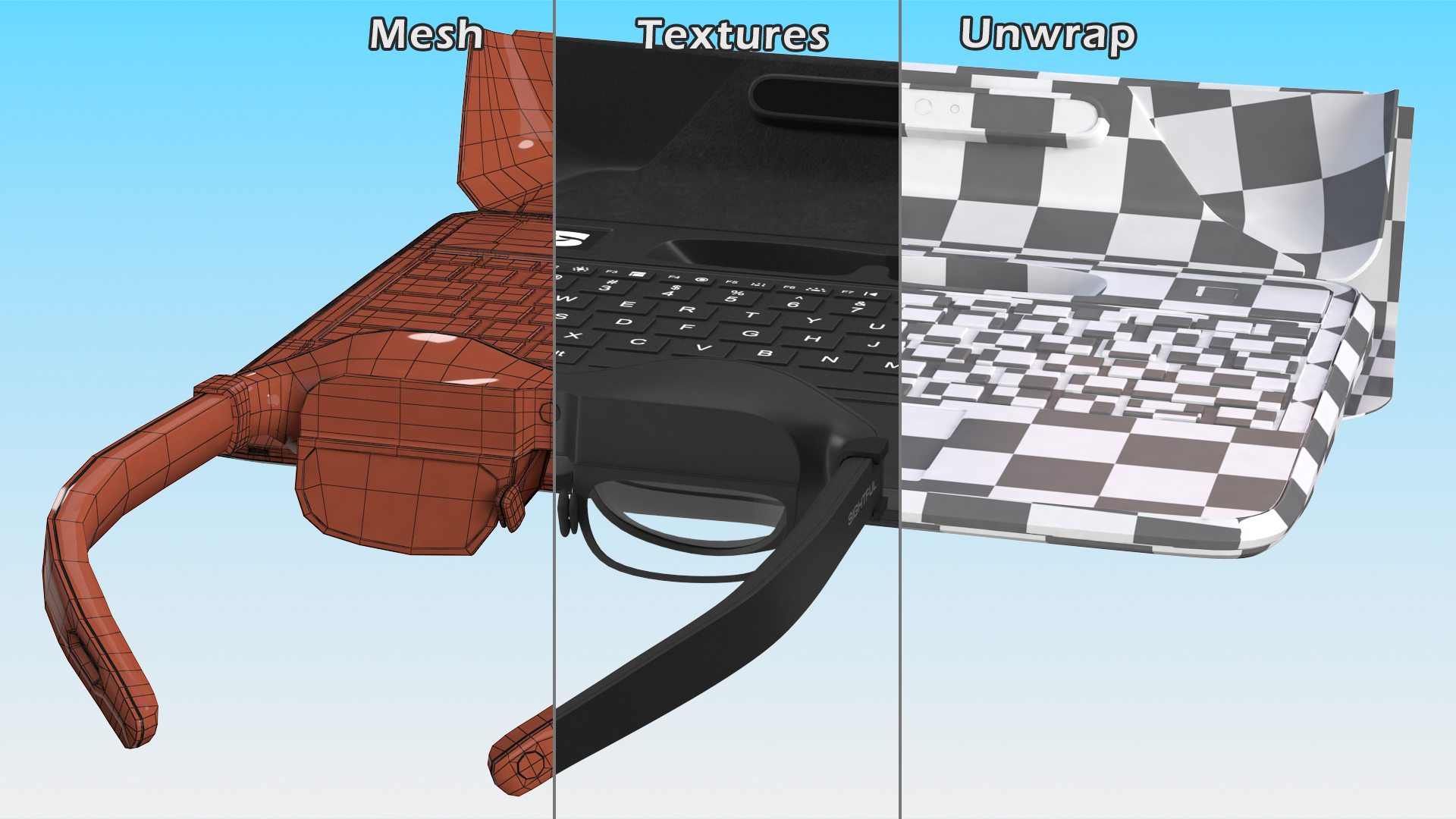 3D Augmented Reality Laptop Spacetop with Glasses