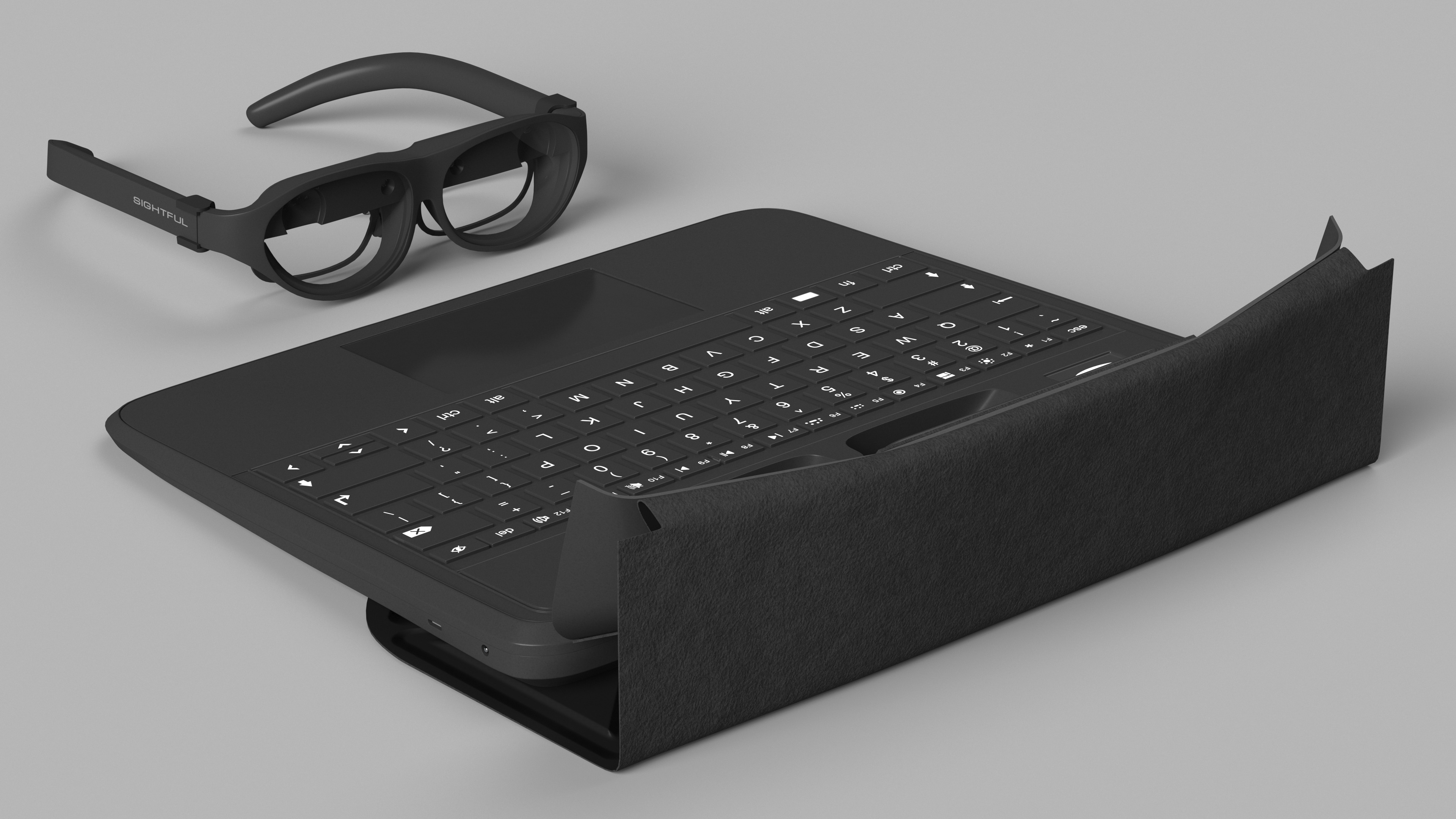 3D Augmented Reality Laptop Spacetop with Glasses