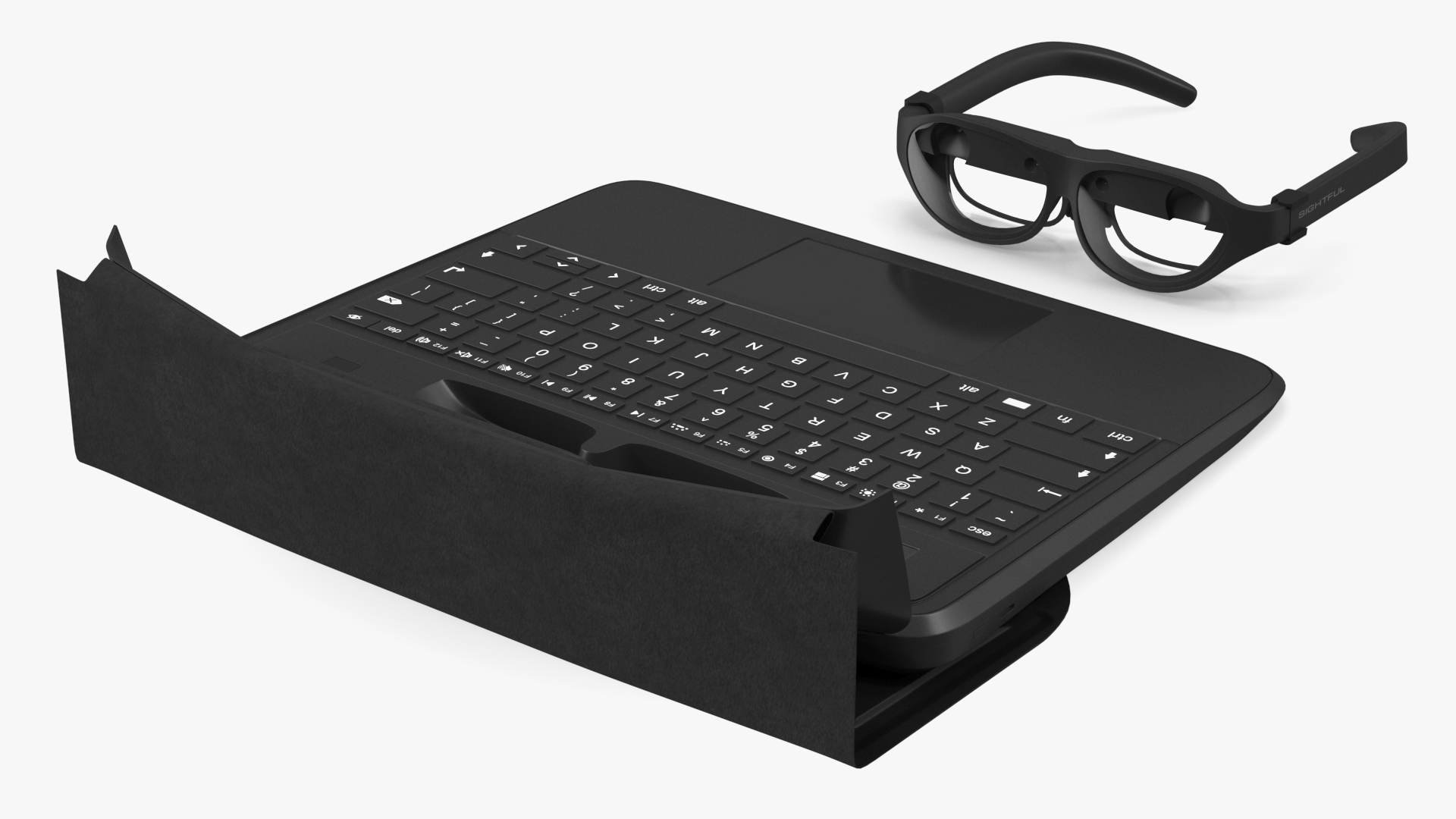 3D Augmented Reality Laptop Spacetop with Glasses