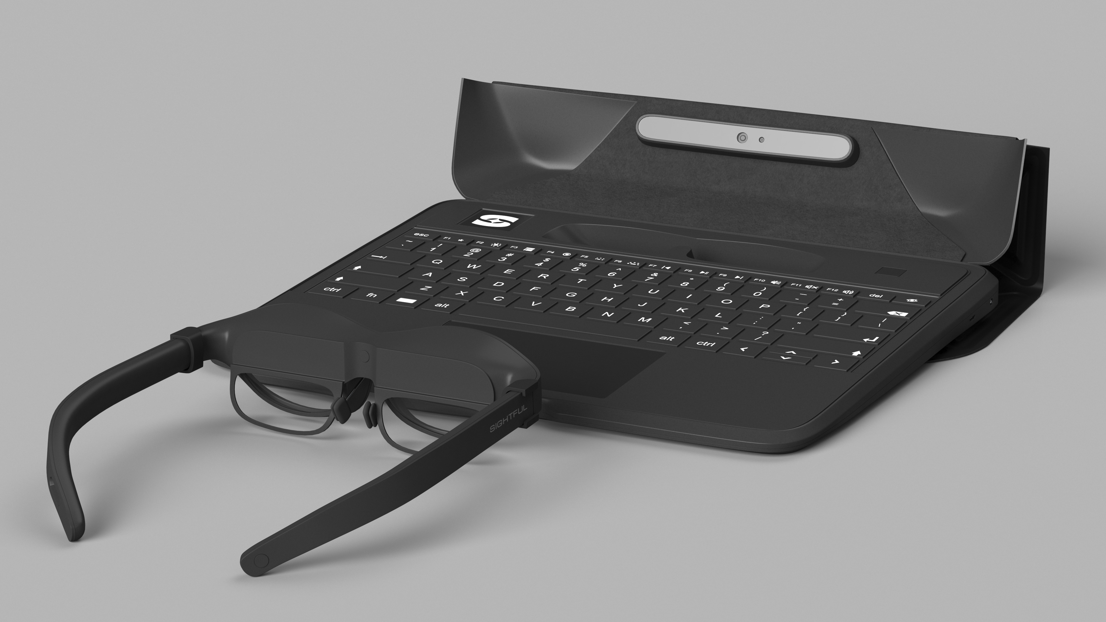 3D Augmented Reality Laptop Spacetop with Glasses