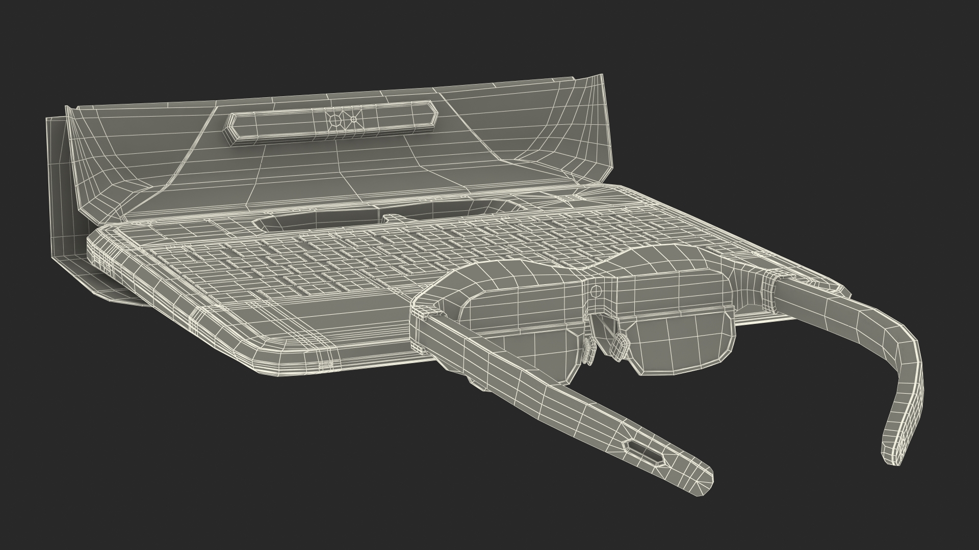 3D Augmented Reality Laptop Spacetop with Glasses