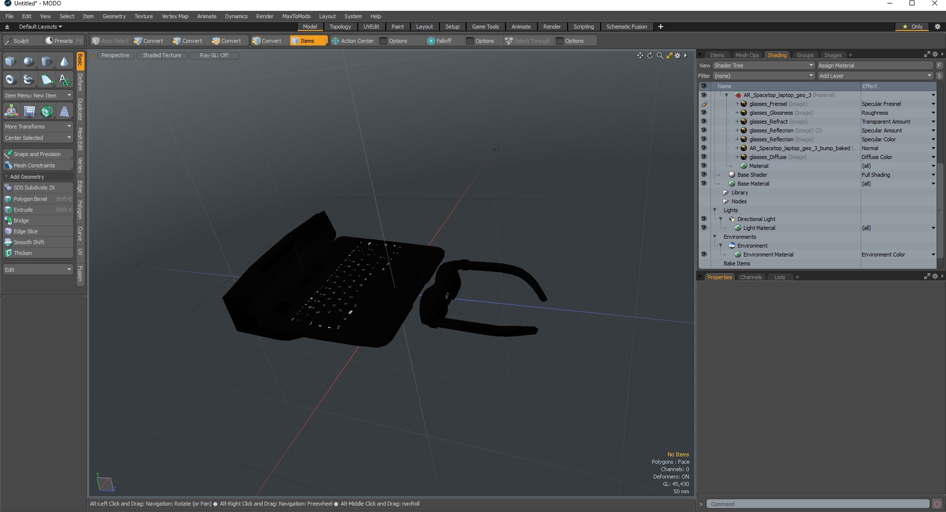3D Augmented Reality Laptop Spacetop with Glasses