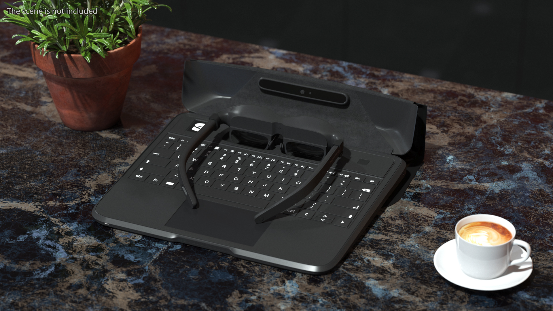 3D Augmented Reality Laptop Spacetop with Glasses