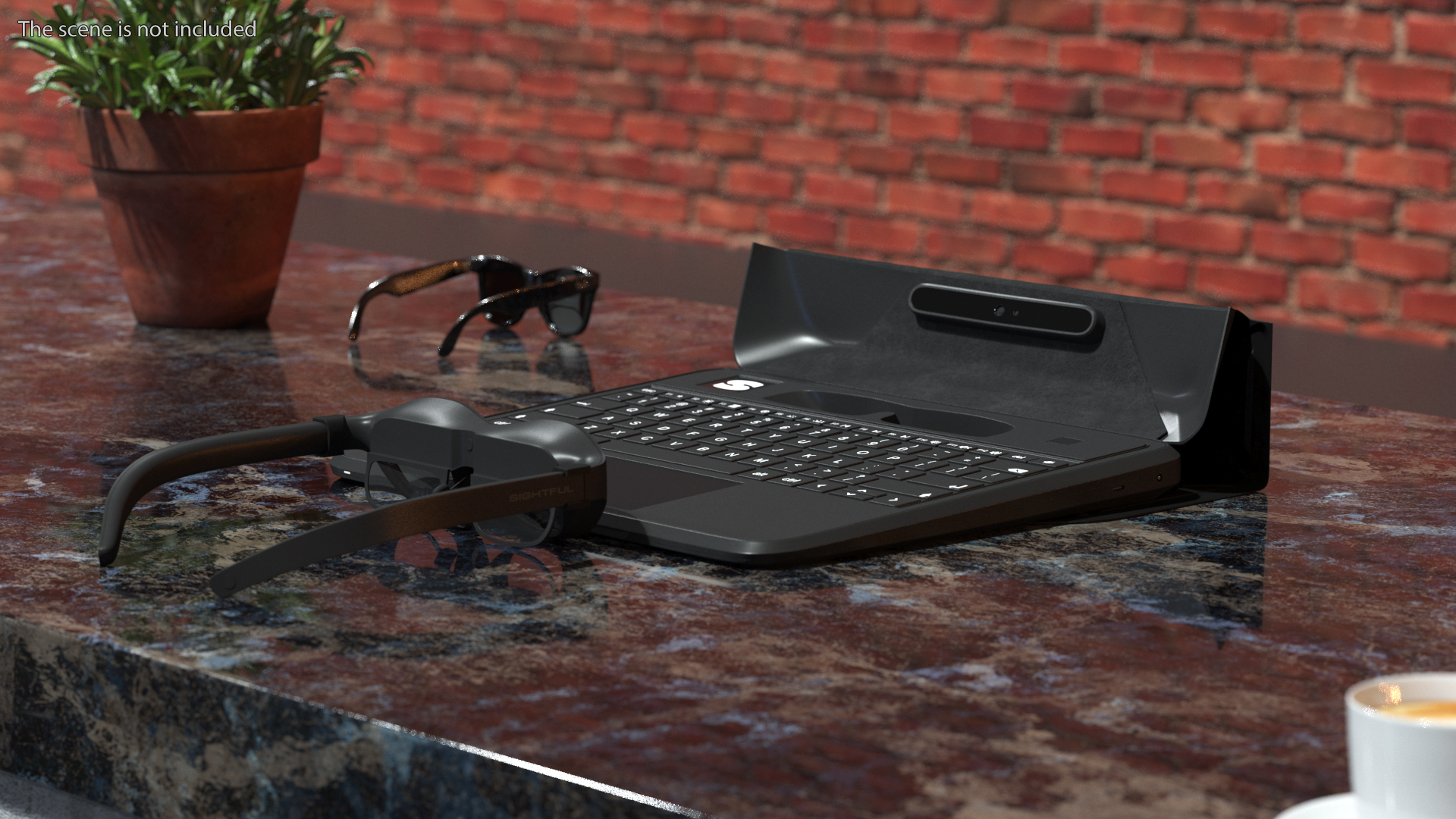 3D Augmented Reality Laptop Spacetop with Glasses