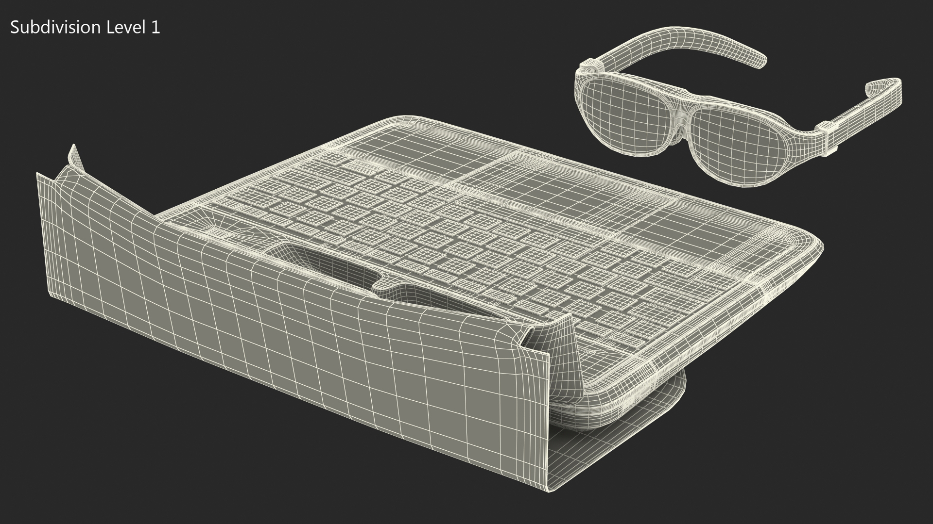3D Augmented Reality Laptop Spacetop with Glasses