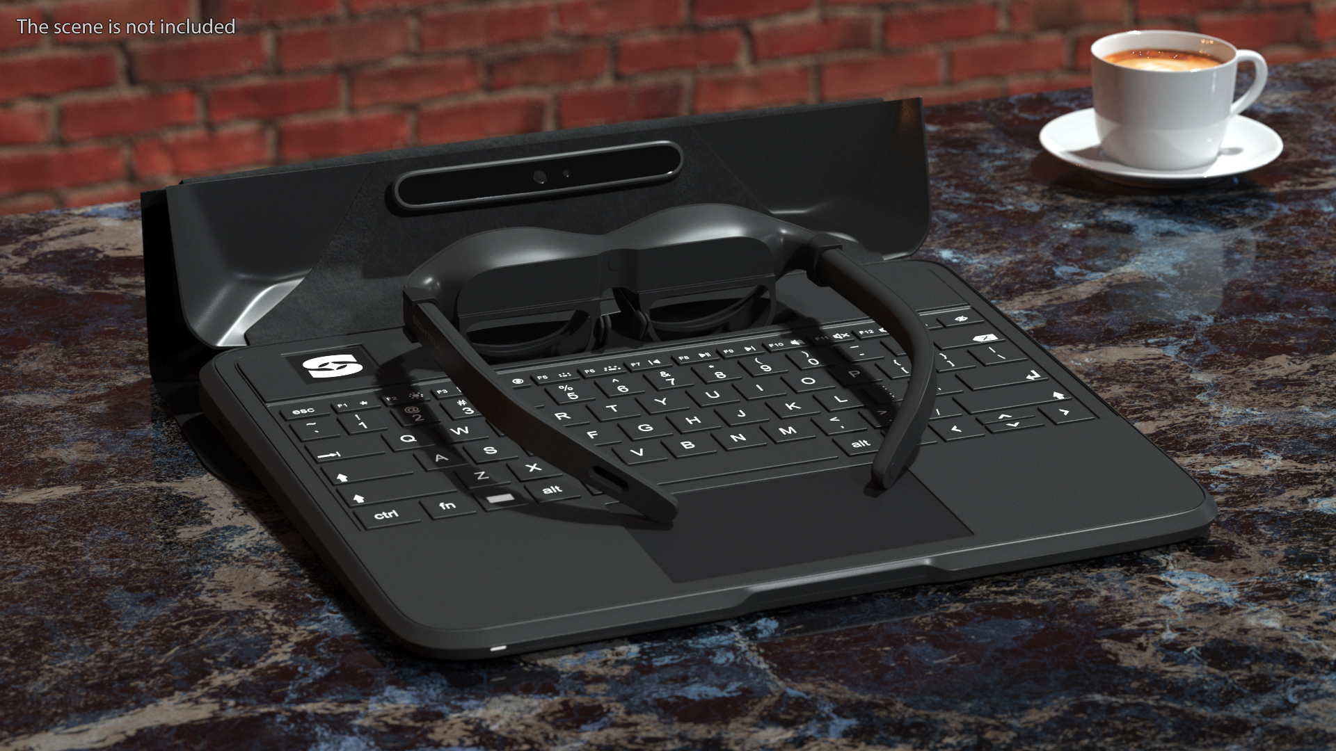 3D Augmented Reality Laptop Spacetop with Glasses