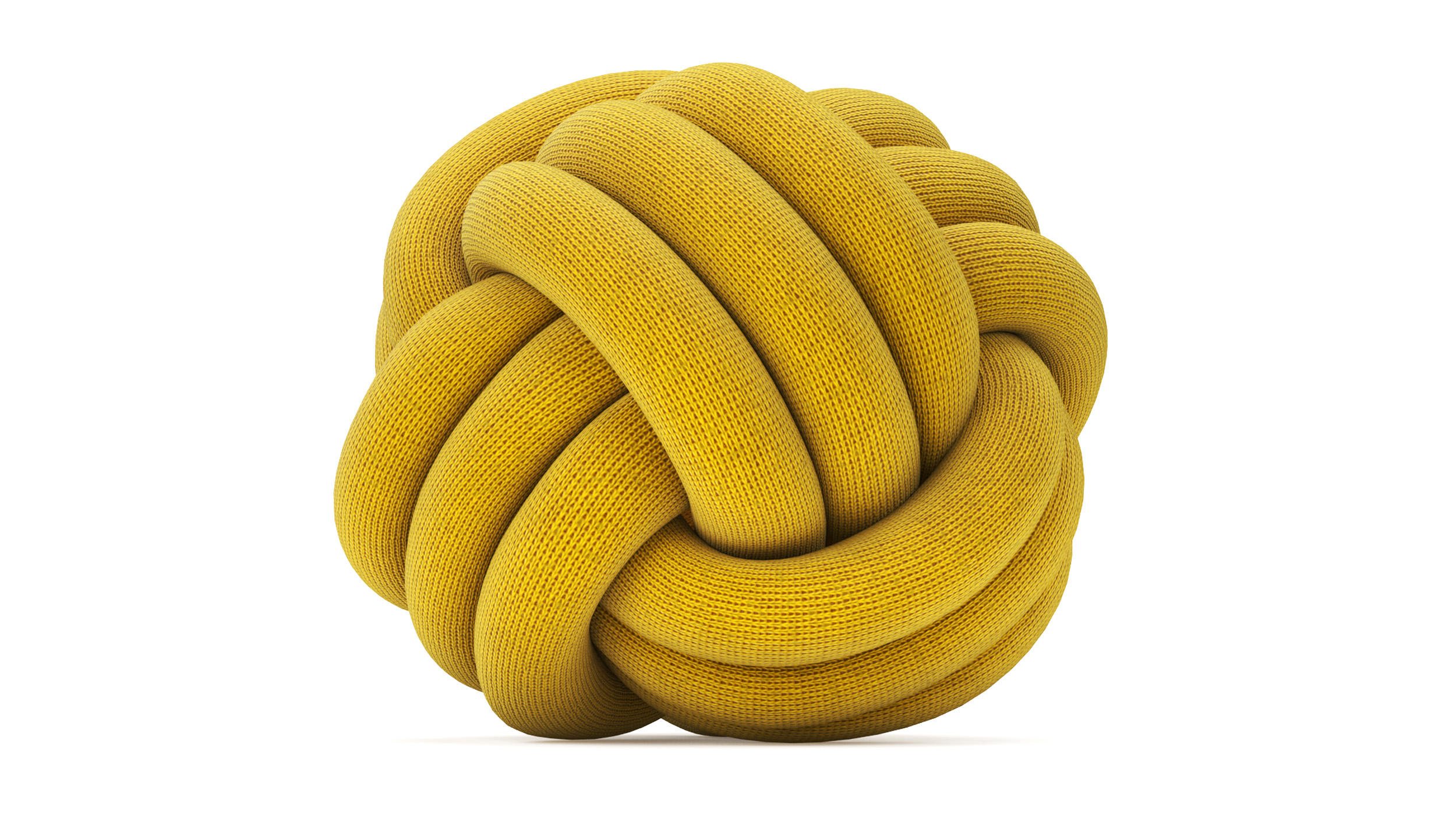 3D model Knot Pillow Mustard Color