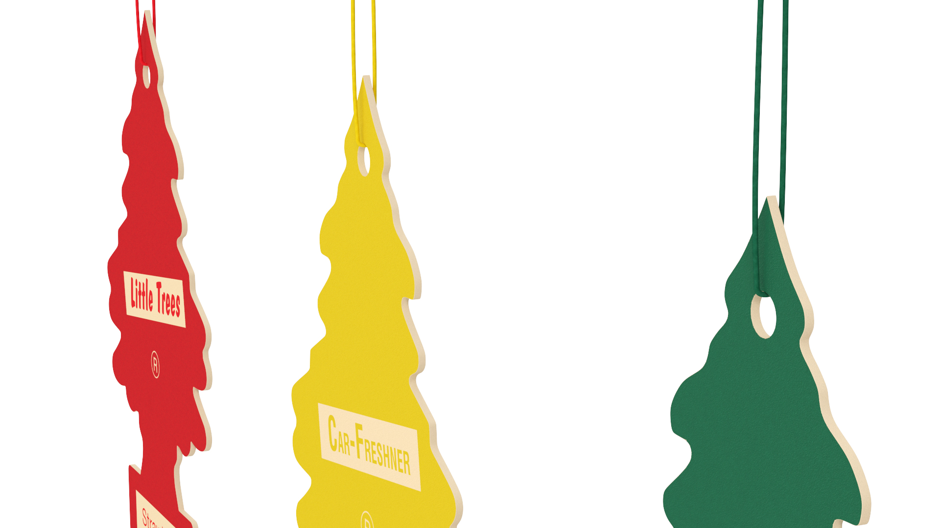 Little Trees Hanging Car Fresheners Set 3D model