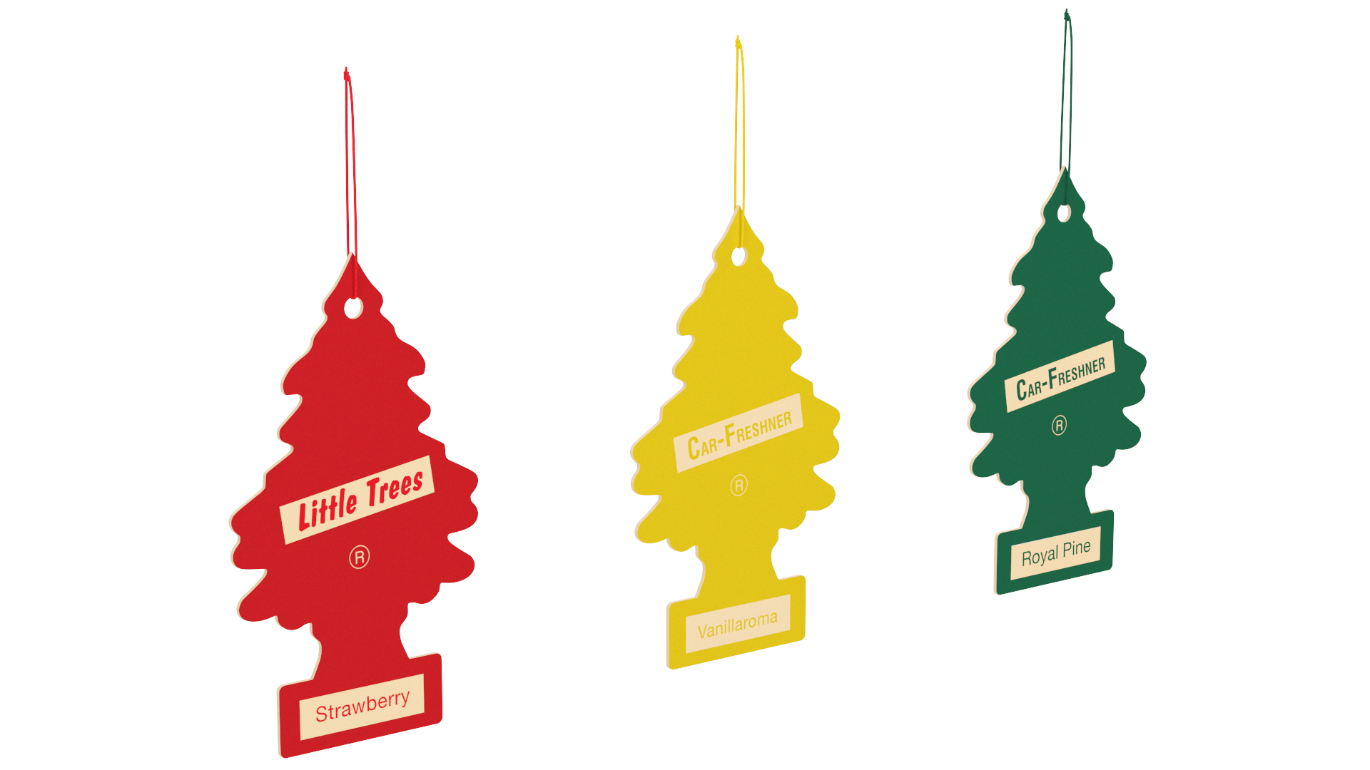 Little Trees Hanging Car Fresheners Set 3D model