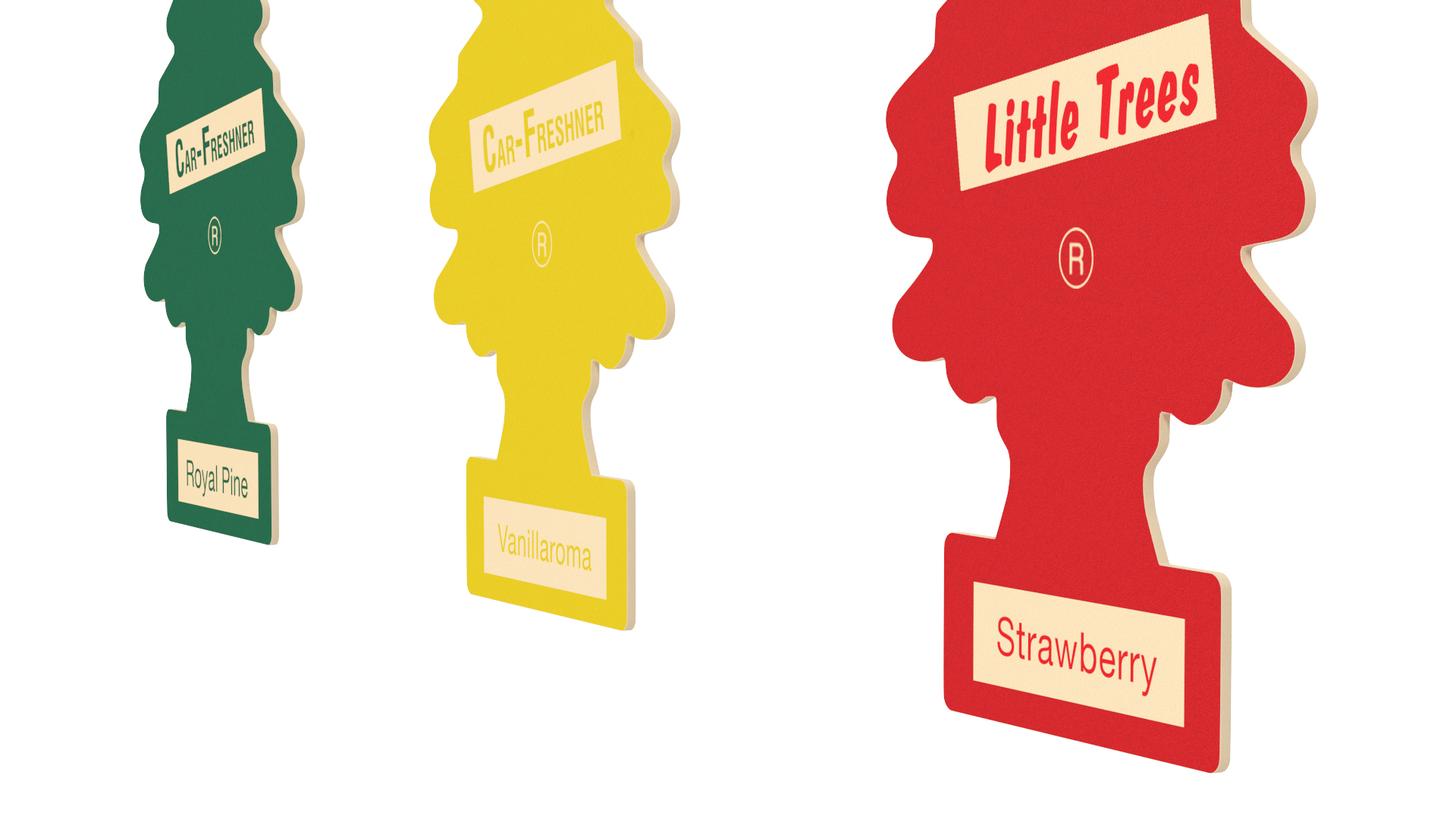Little Trees Hanging Car Fresheners Set 3D model