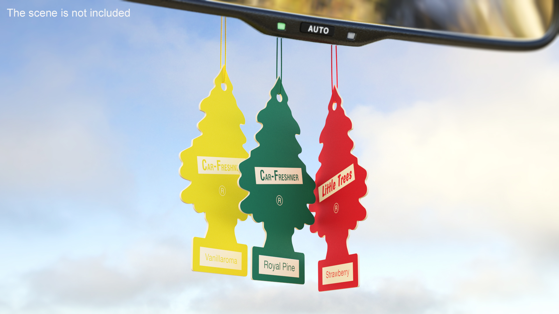 Little Trees Hanging Car Fresheners Set 3D model