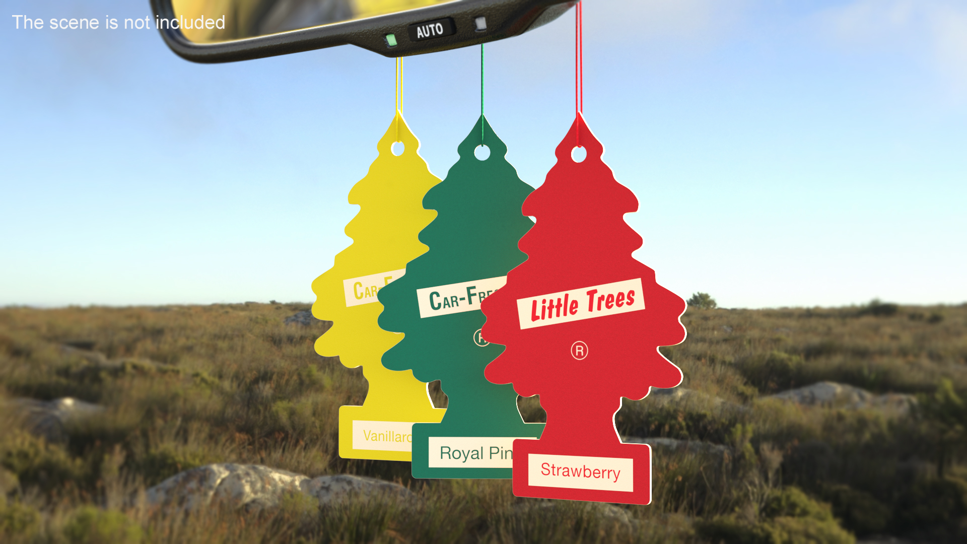 Little Trees Hanging Car Fresheners Set 3D model