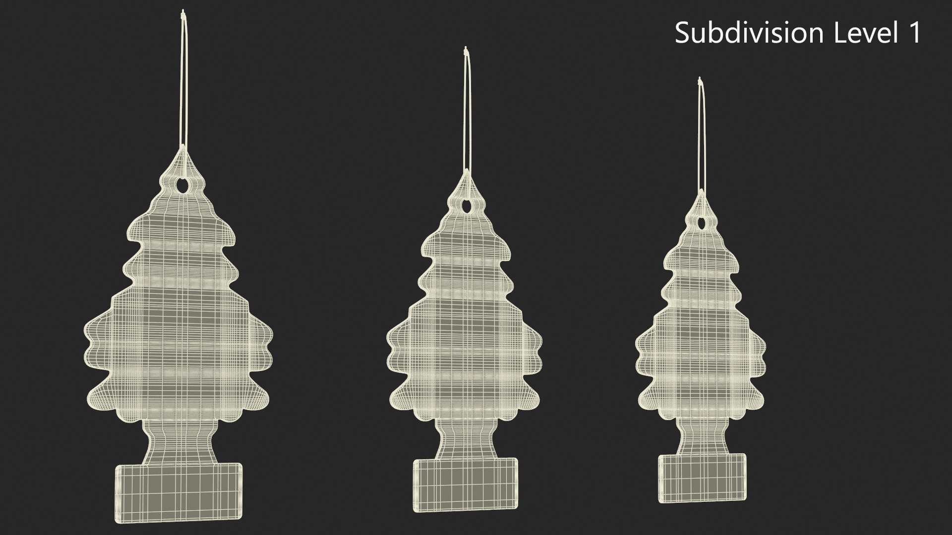 Little Trees Hanging Car Fresheners Set 3D model