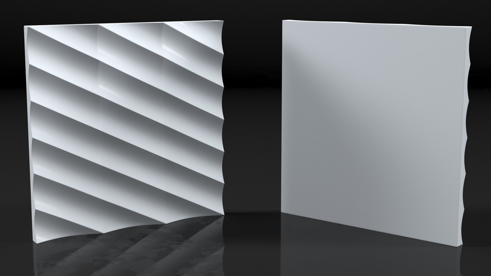 3D 3D Wall Panel Half Pipe Ceramic