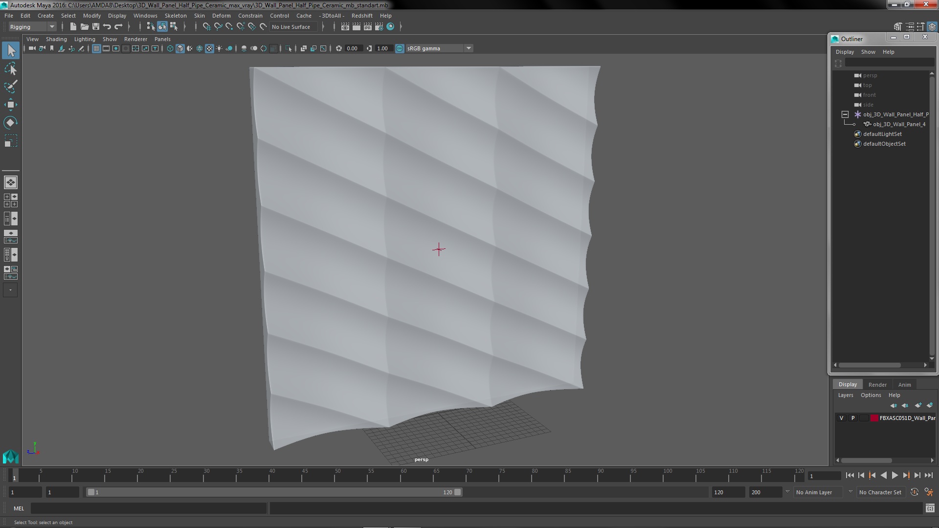 3D 3D Wall Panel Half Pipe Ceramic