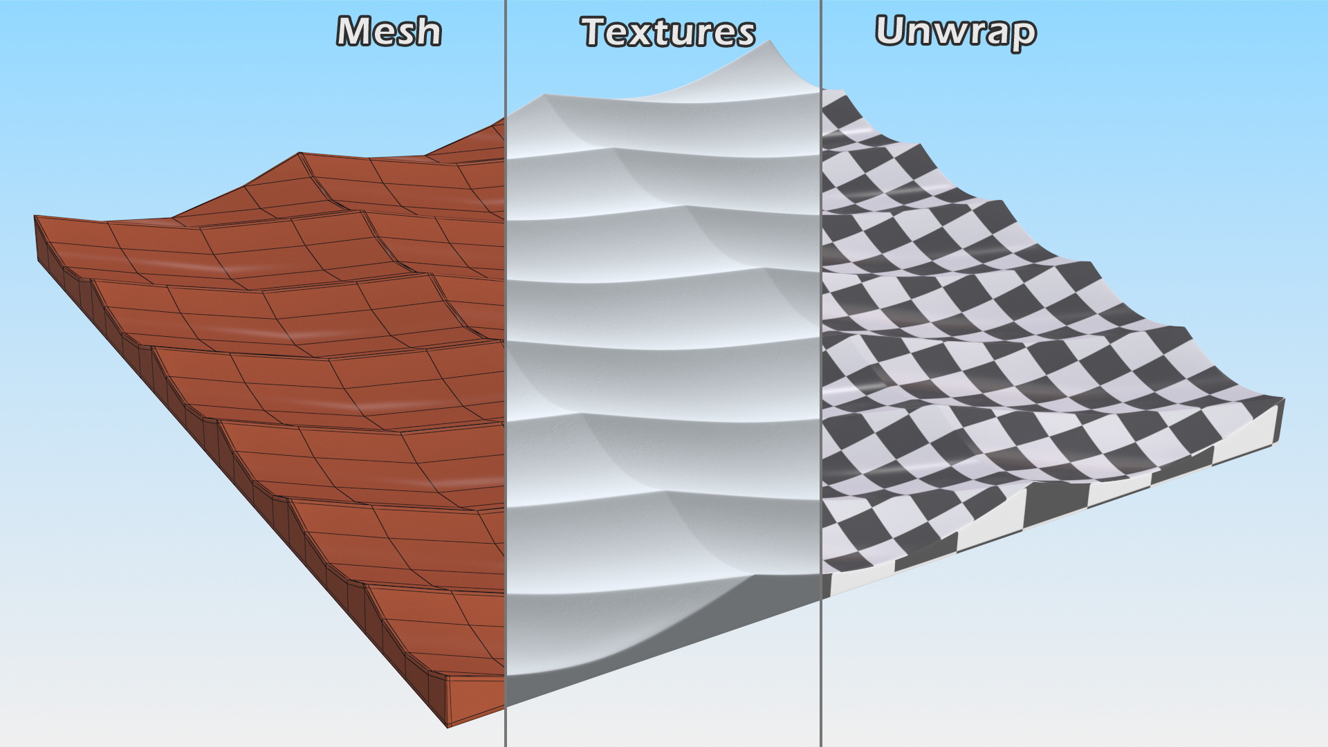 3D 3D Wall Panel Half Pipe Ceramic