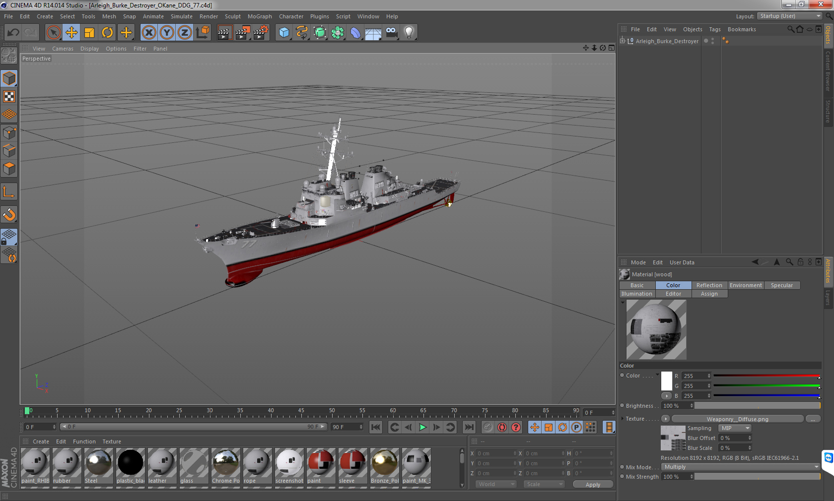 3D Arleigh Burke Destroyer OKane DDG 77