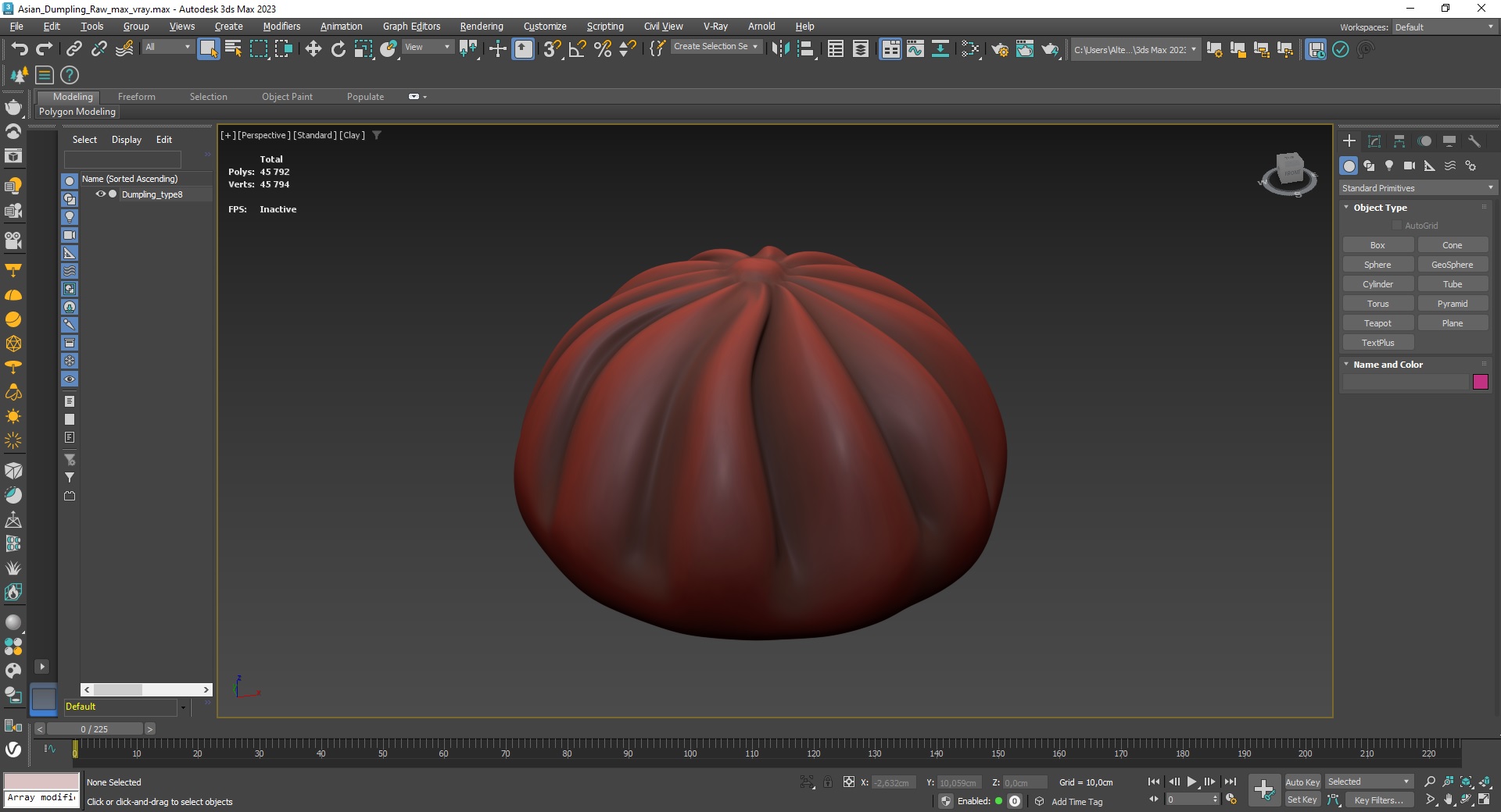 3D Asian Dumpling Raw for 3D Print