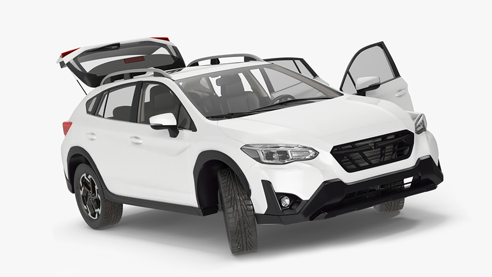 3D Compact Hybrid Crossover White Rigged for Cinema 4D