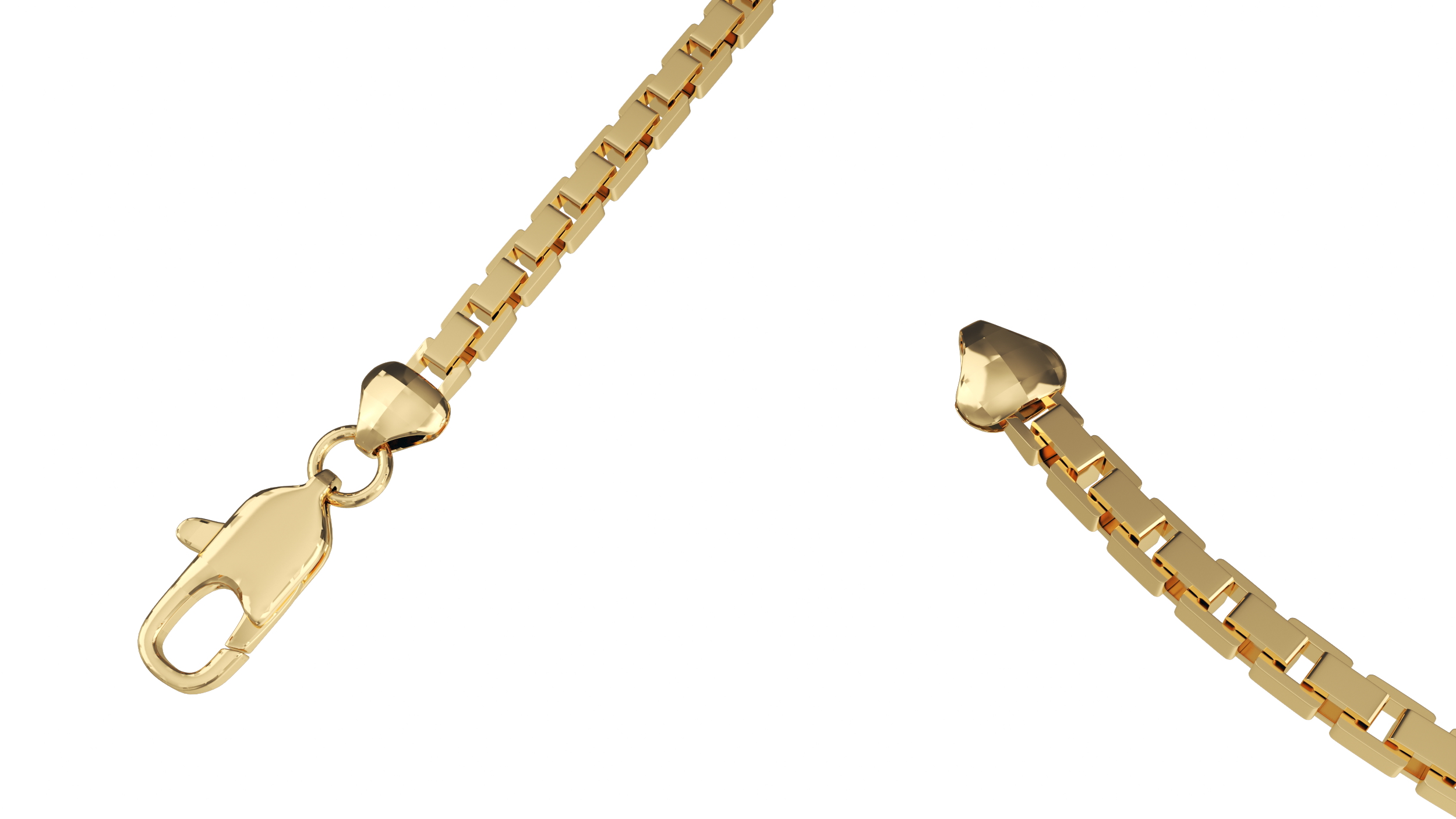 3D model Gold Box Chain Rigged for Cinema 4D