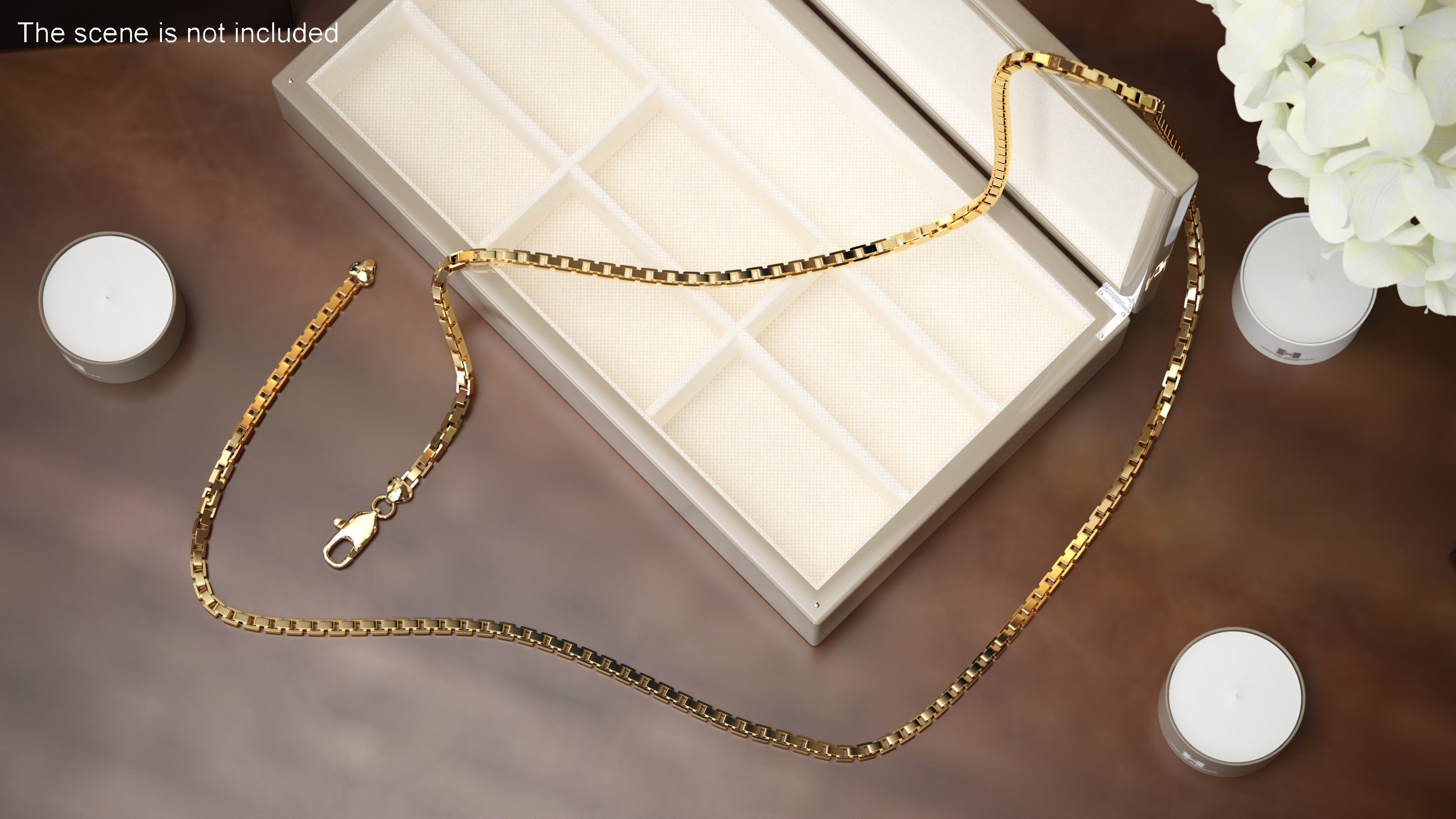 3D model Gold Box Chain Rigged for Cinema 4D
