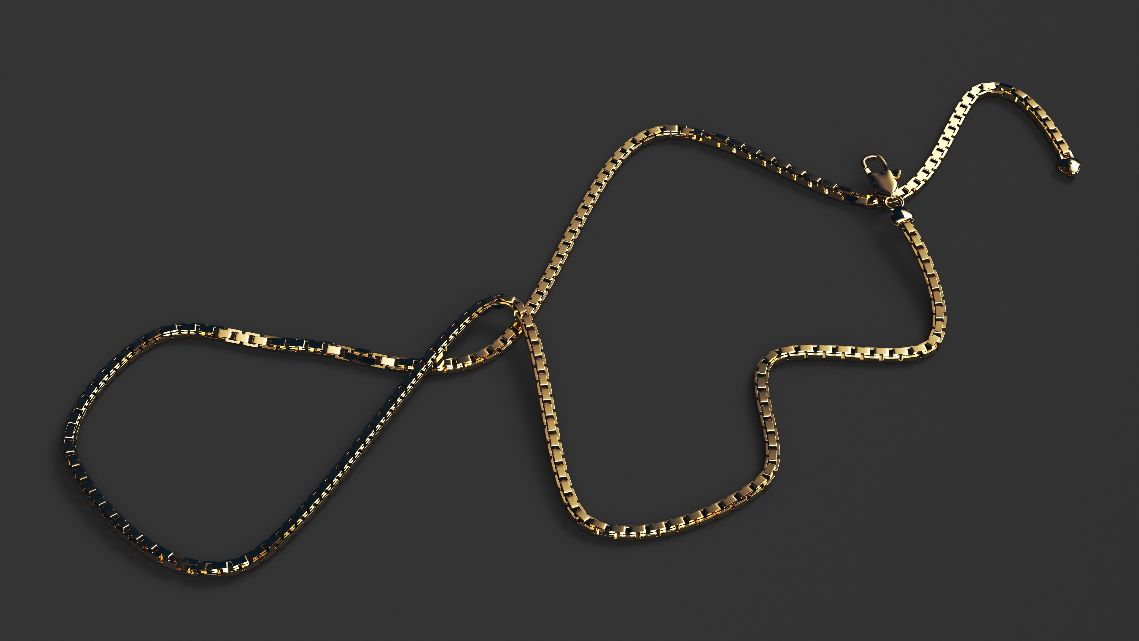 3D model Gold Box Chain Rigged for Cinema 4D