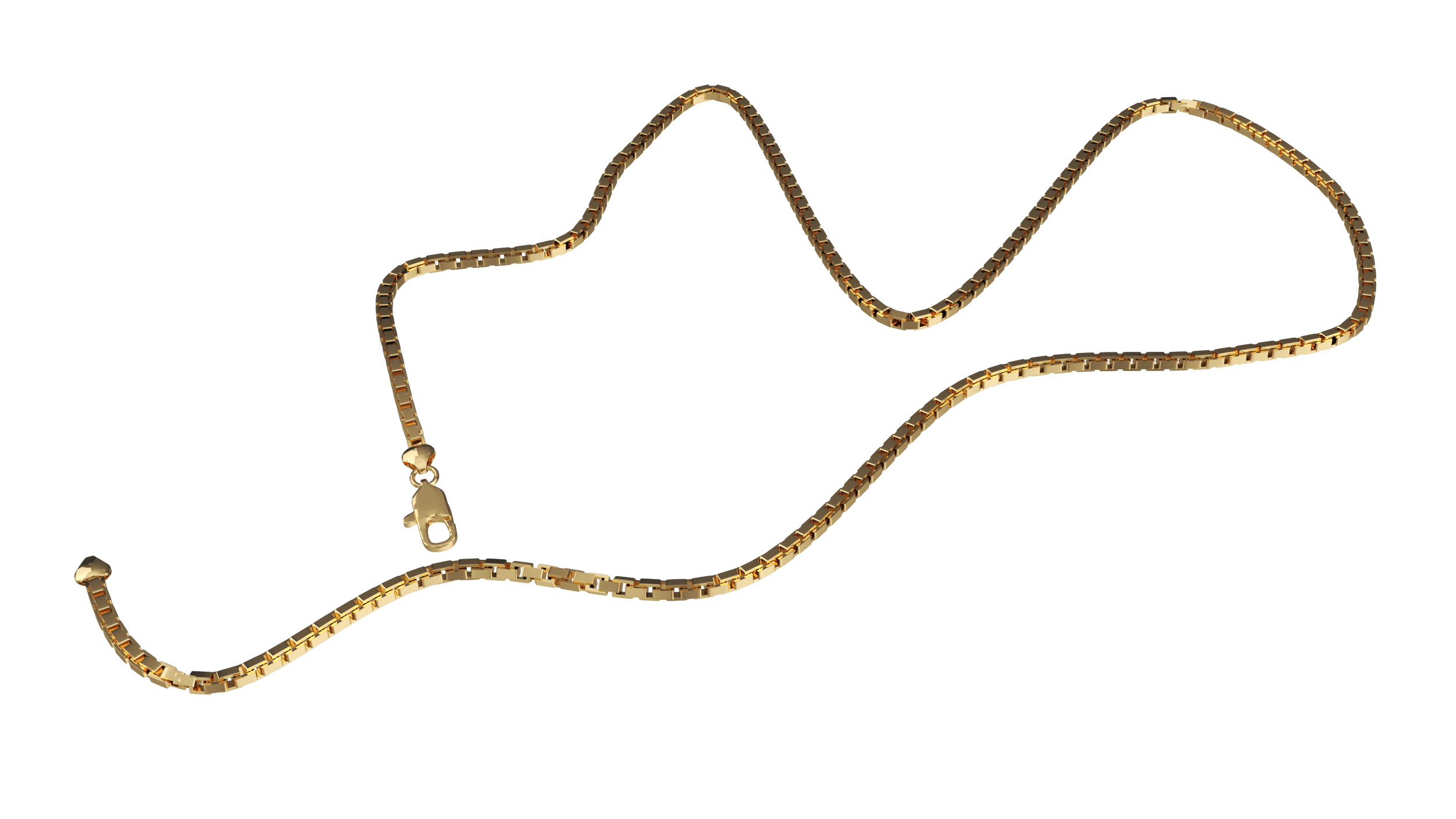 3D model Gold Box Chain Rigged for Cinema 4D