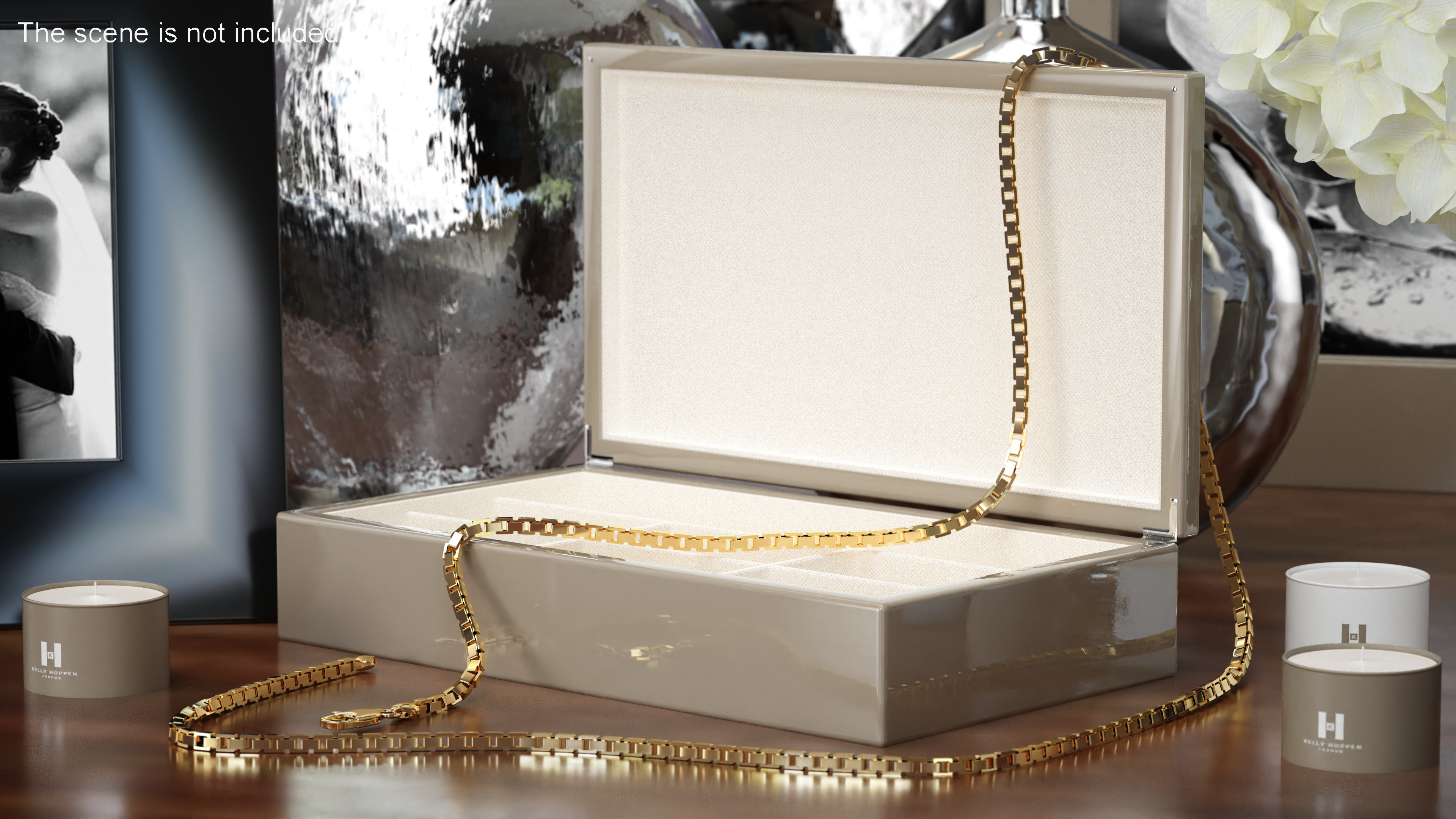 3D model Gold Box Chain Rigged for Cinema 4D