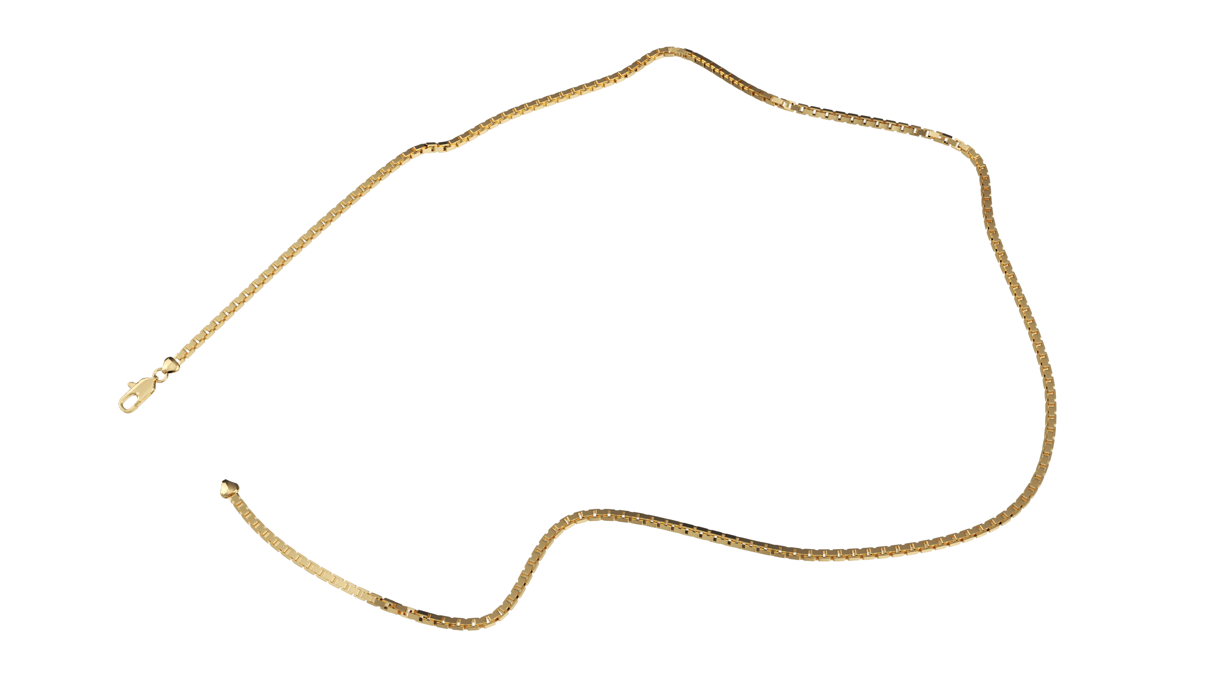 3D model Gold Box Chain Rigged for Cinema 4D