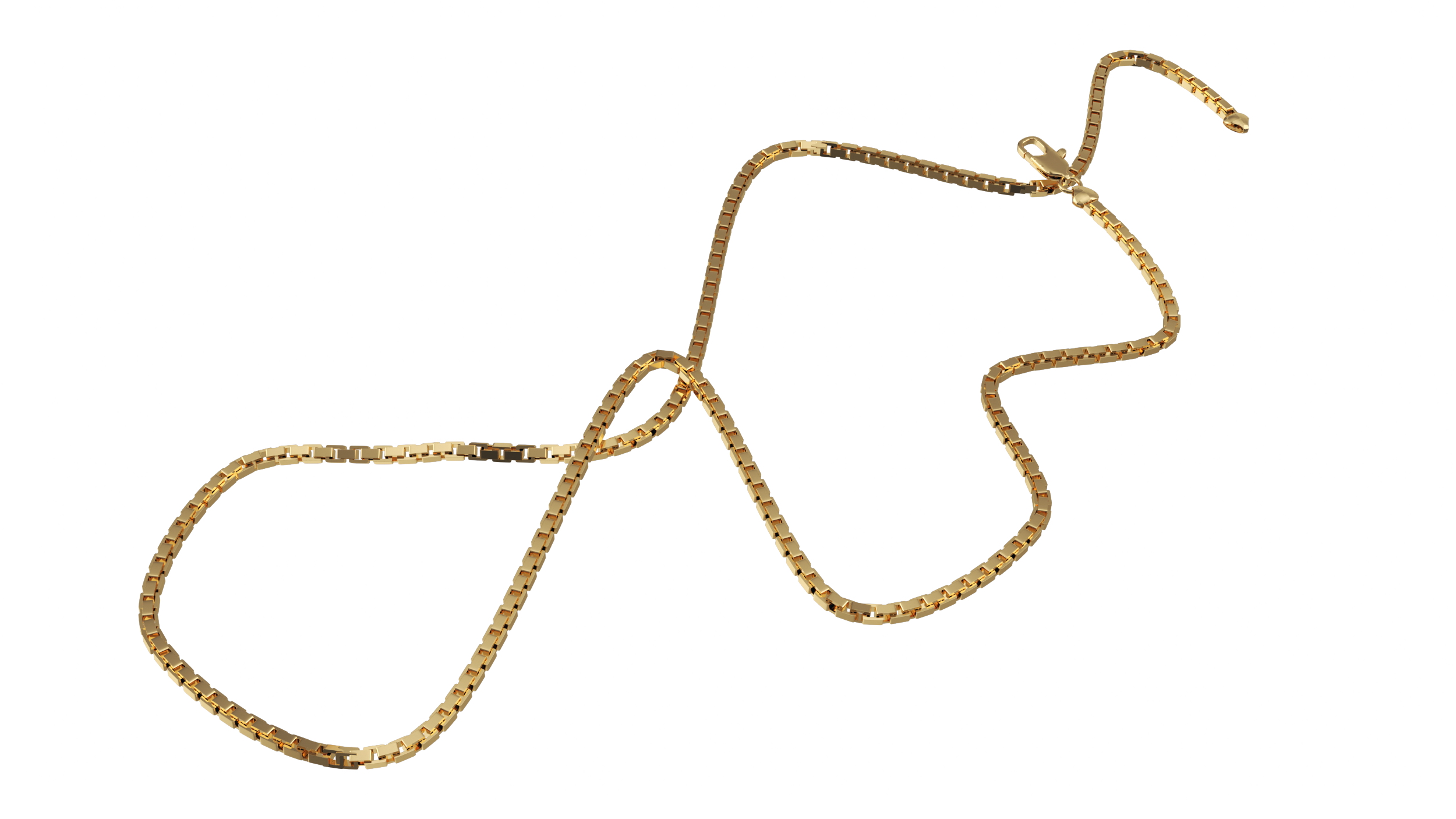 3D model Gold Box Chain Rigged for Cinema 4D