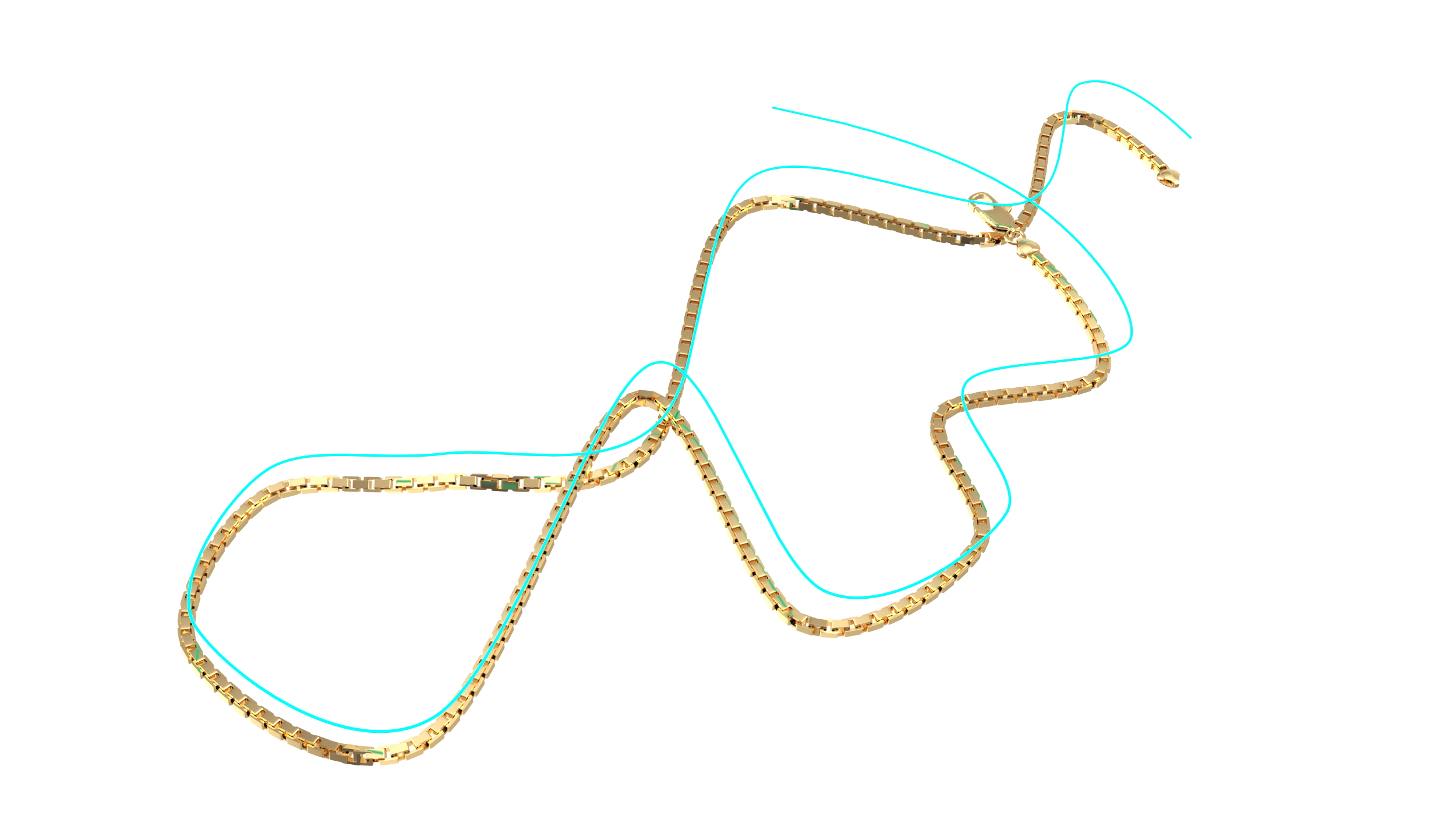 3D model Gold Box Chain Rigged for Cinema 4D
