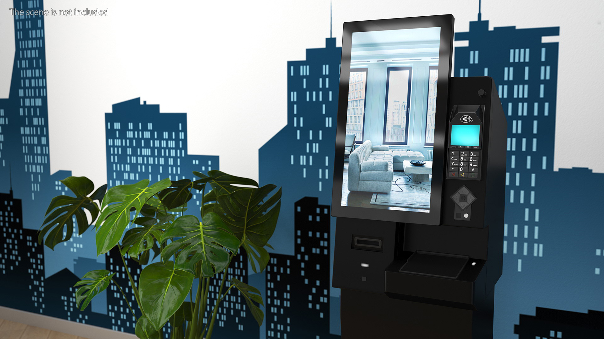 3D model Self Service Hotel Kiosk Black